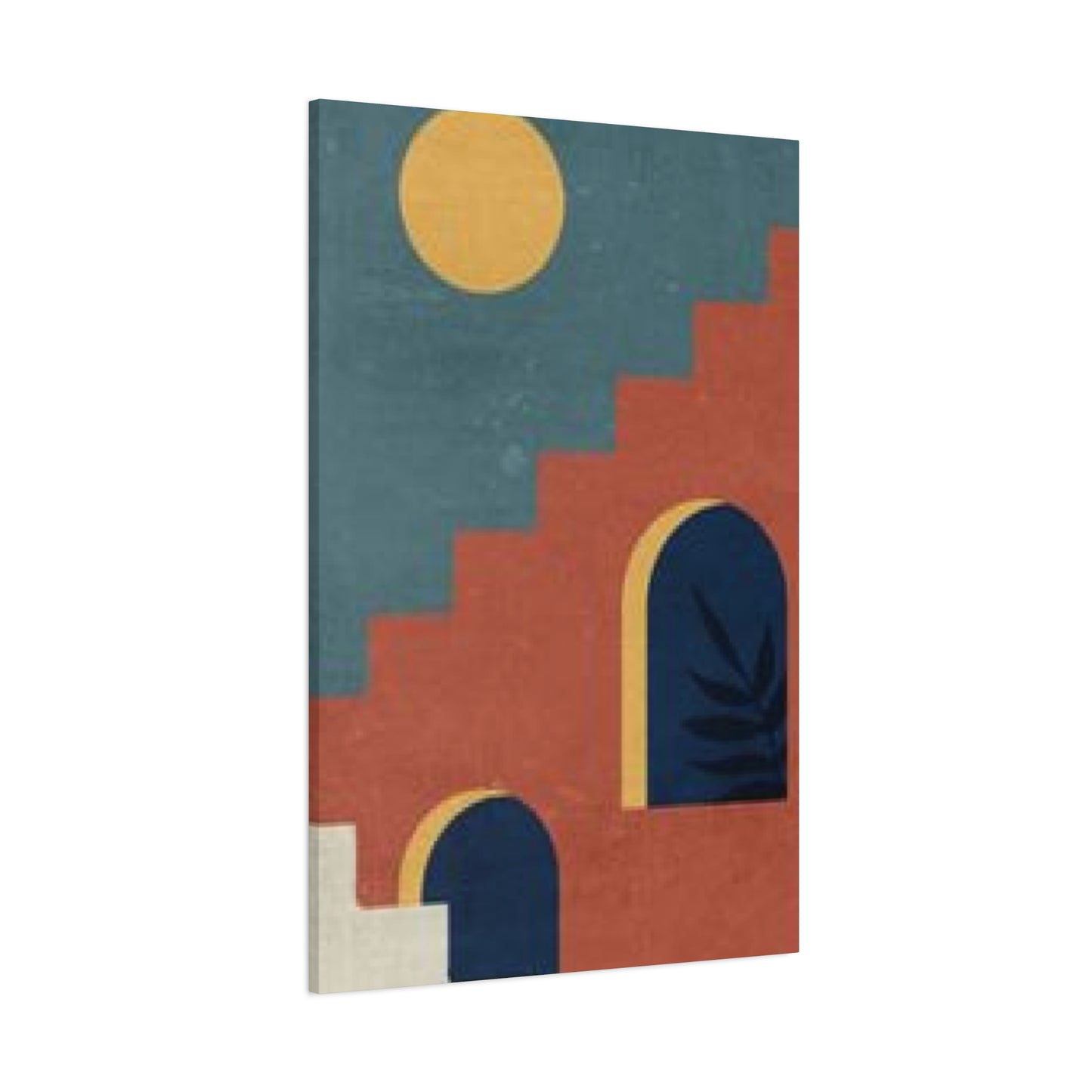 Red Stair in the City Moroccan Wall Art & Canvas Prints