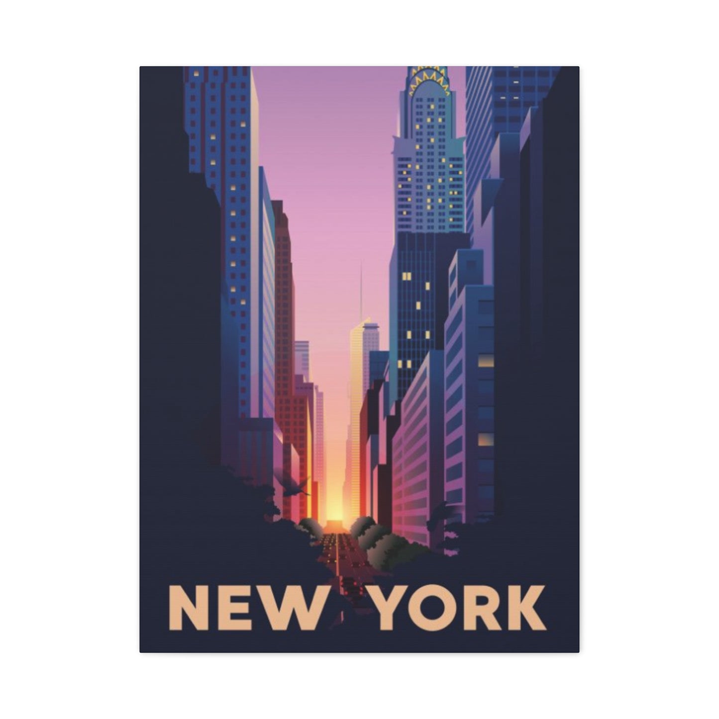 Streets Sunset Of New York City Wall Art & Canvas Prints