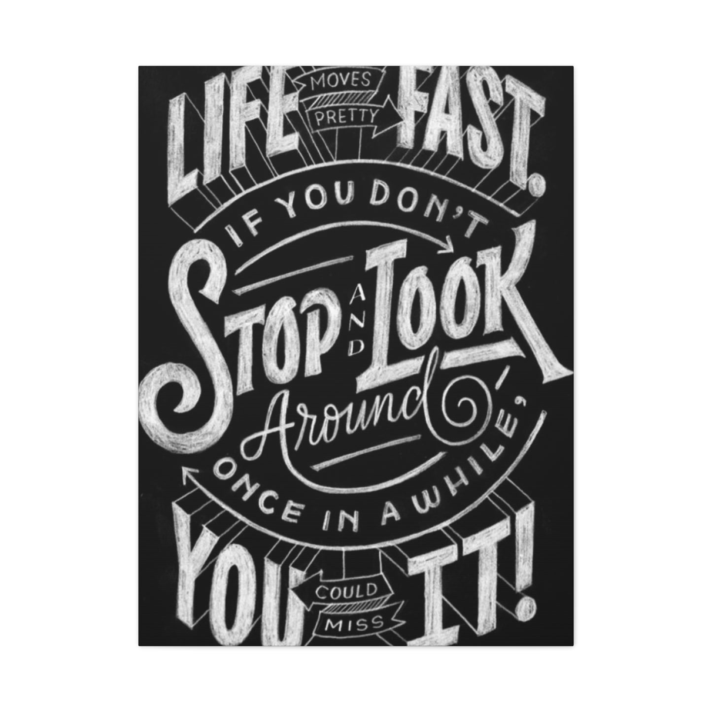 Stop Look Chalkboard Wall Art & Canvas Prints