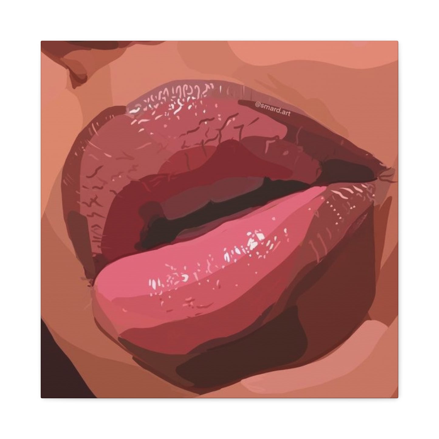 Model Dark Lips Painting Wall Art & Canvas Prints