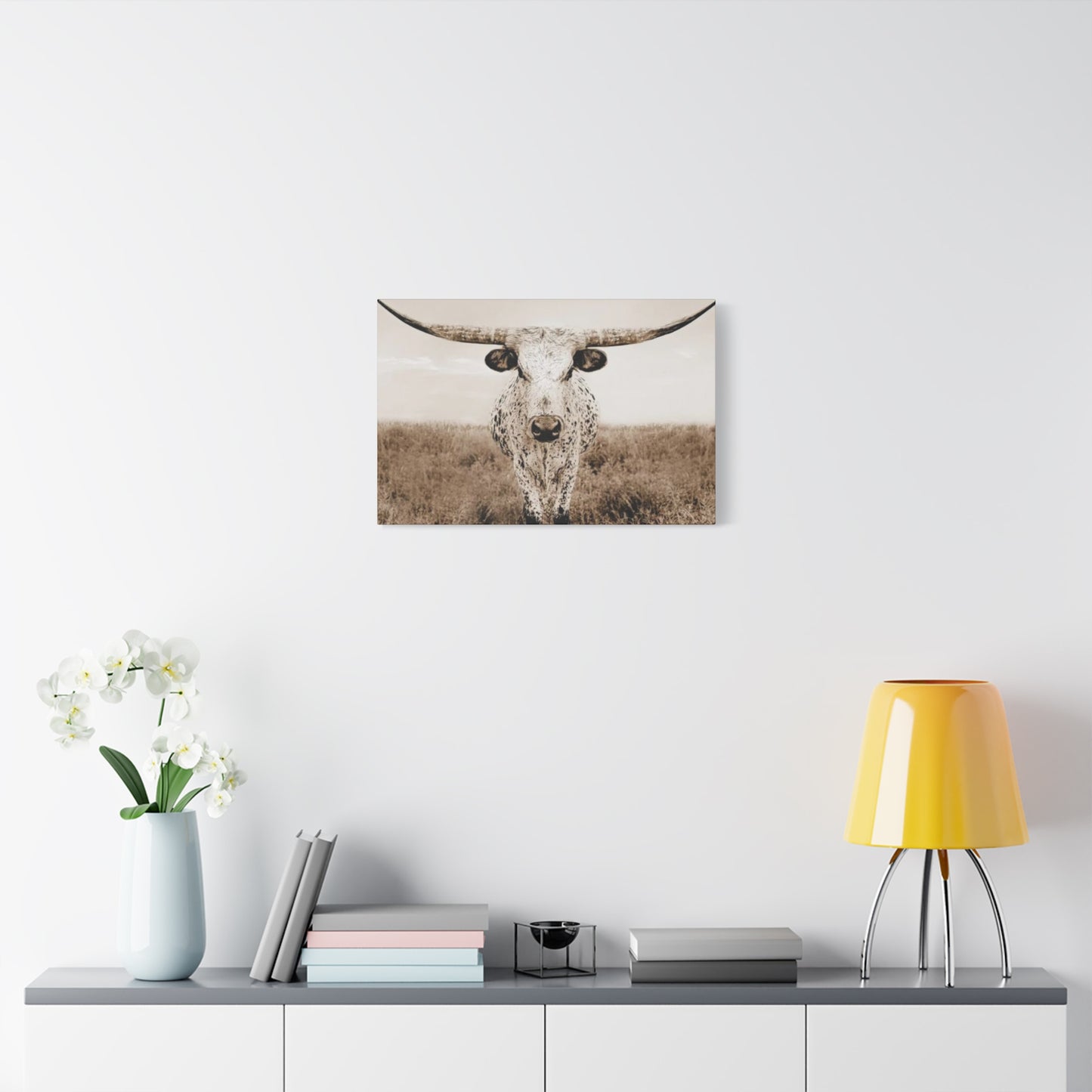 Straight Long Horn Wall Art & Canvas Prints