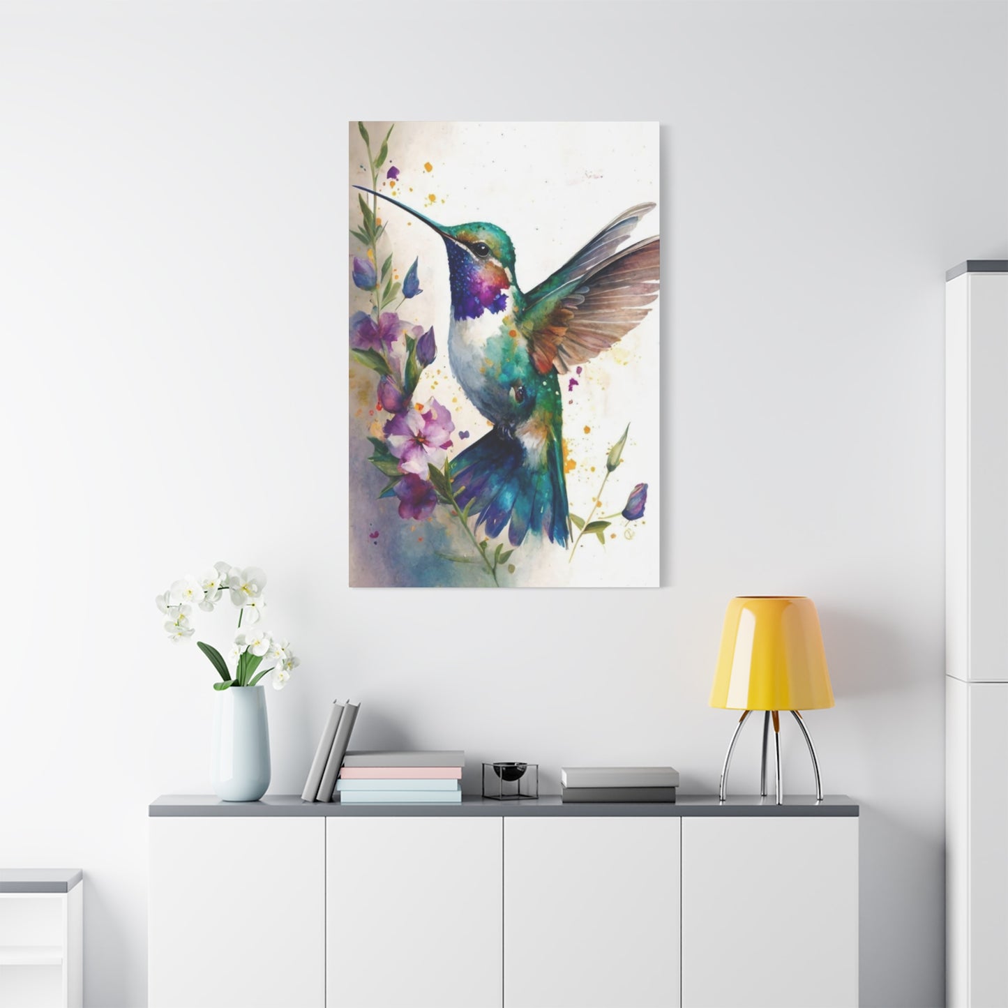 Colorful Humming Bird Painting Wall Art & Canvas Prints