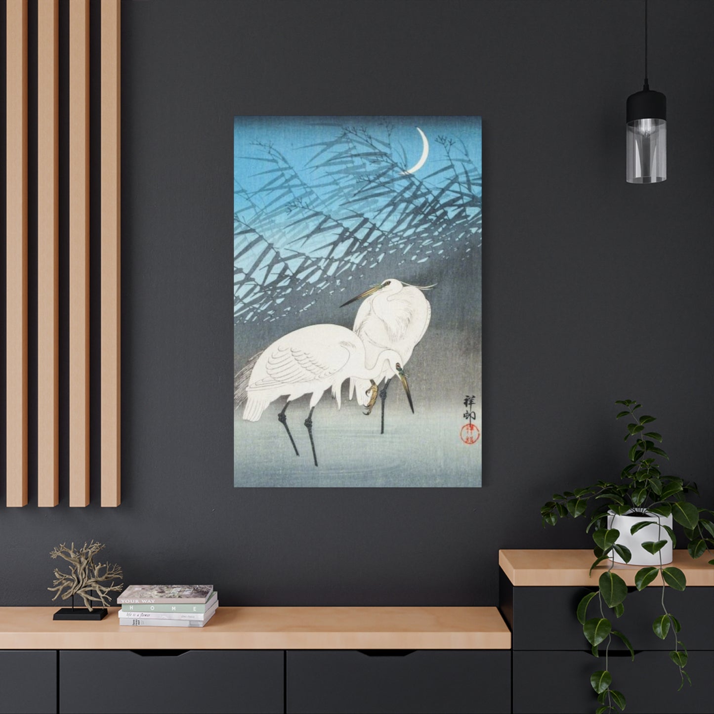 Herons & Moon Wall Art & Canvas Prints