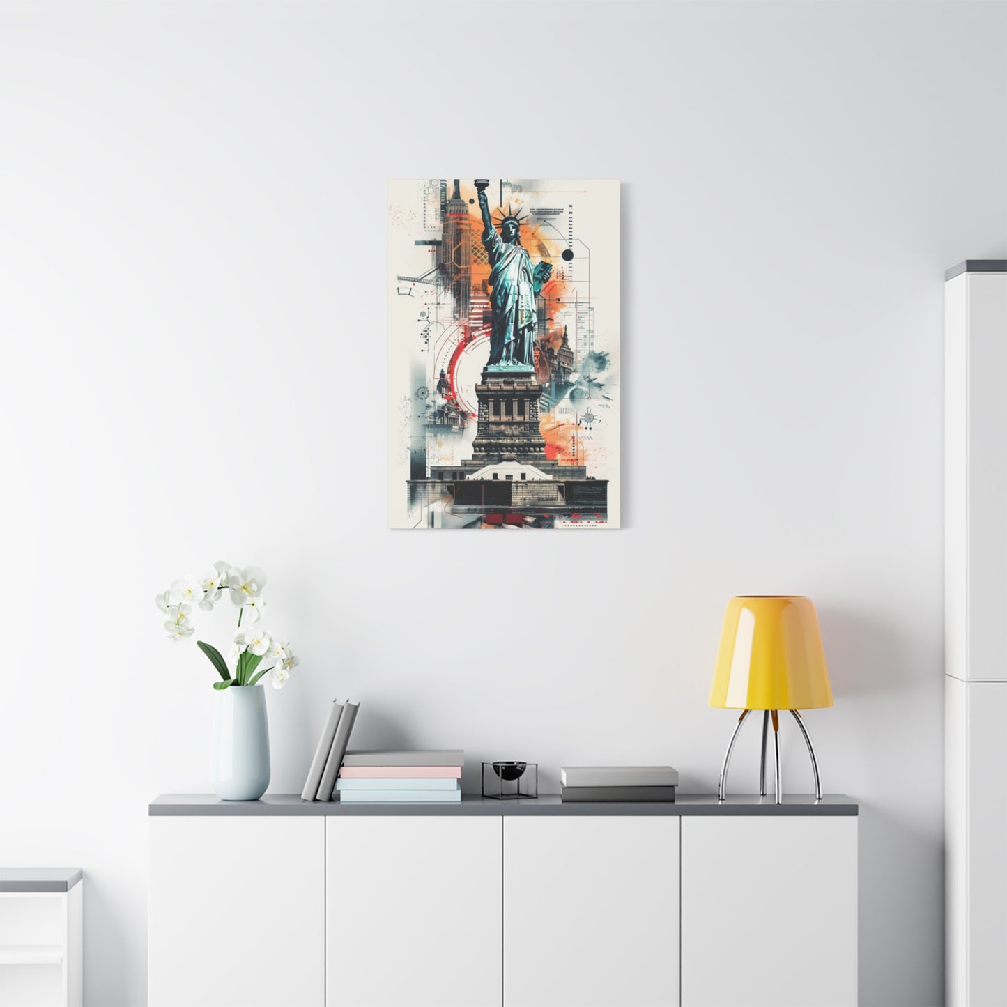 Abstract Poster Of Statue Of Liberty New York City Wall Art & Canvas Prints