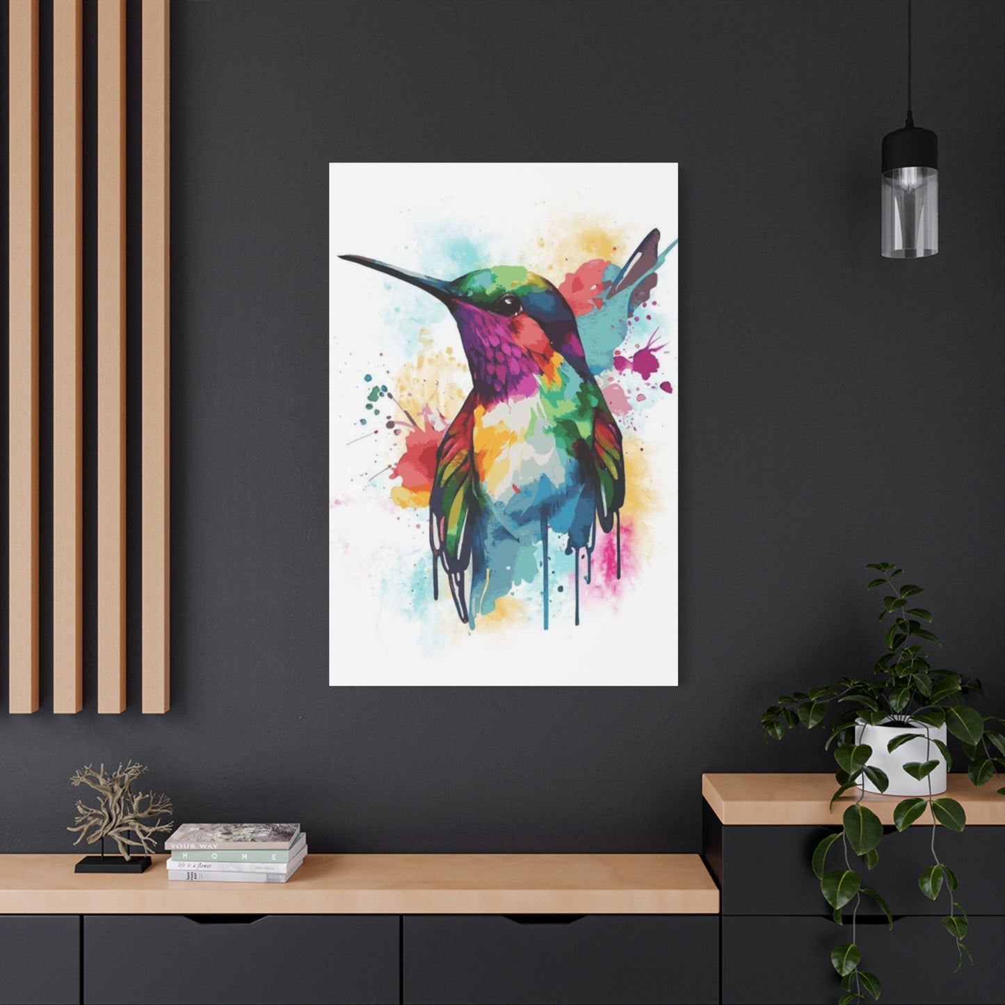 Colorful Humming Bird Painting Wall Art & Canvas Prints