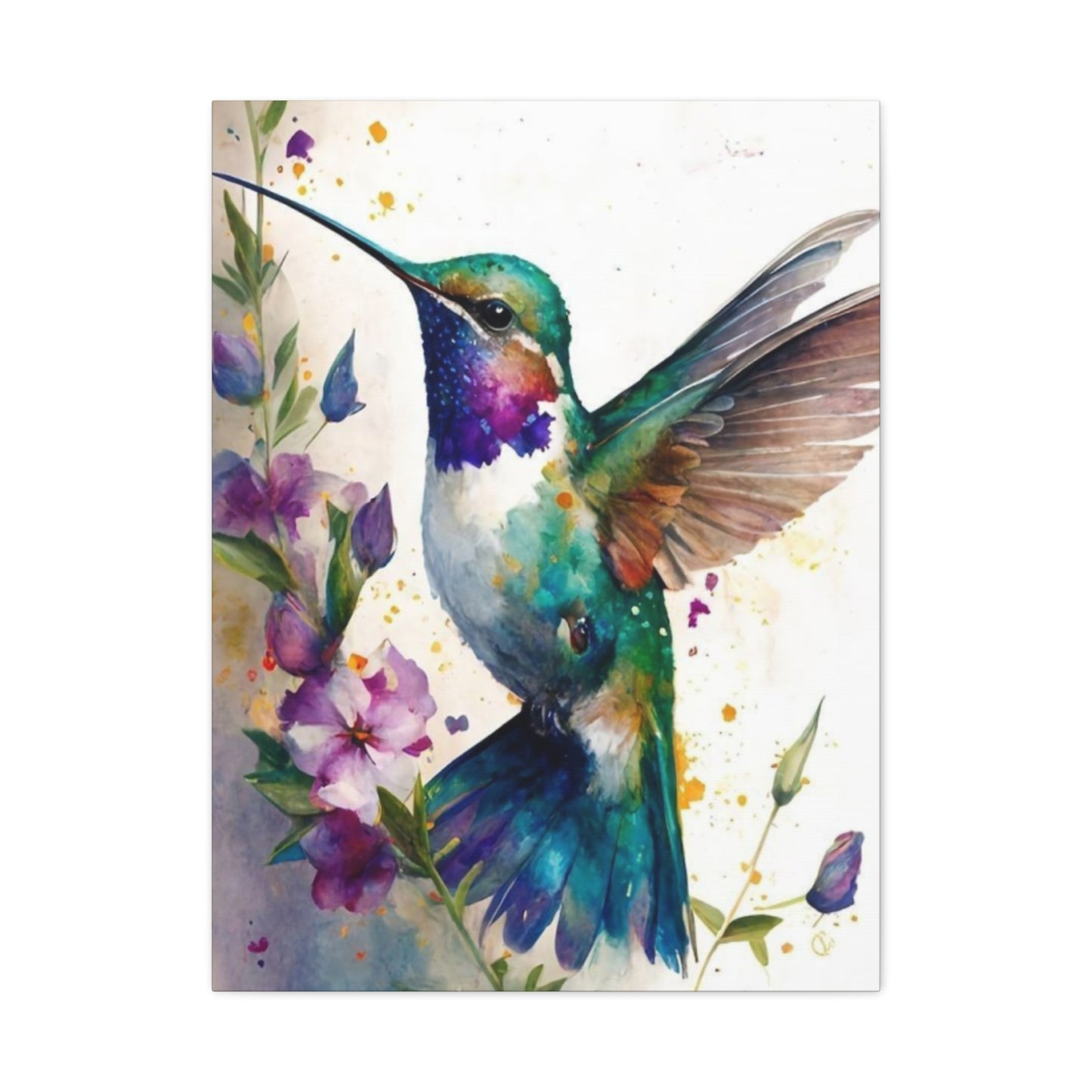 Colorful Humming Bird Painting Wall Art & Canvas Prints