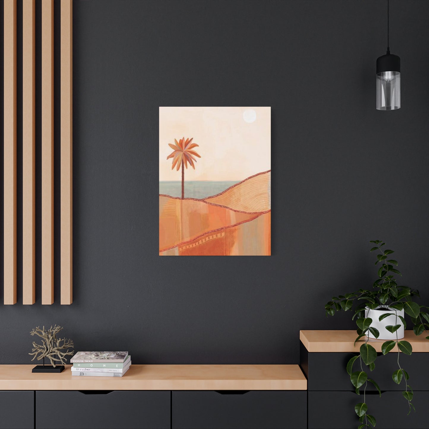 Brown Palm Tree In The Desert Wall Art & Canvas Prints