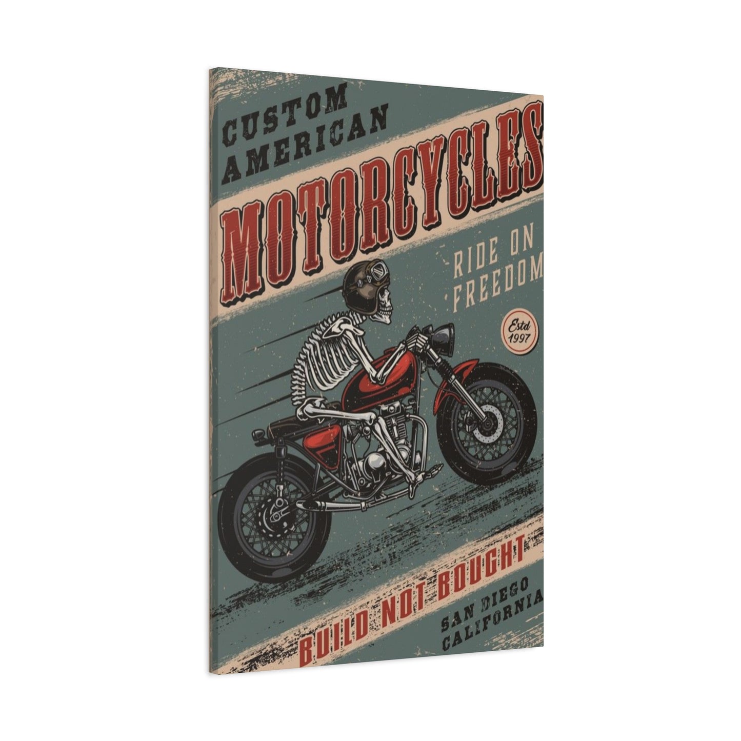 Bike Building Poster Motorcycle Wall Art & Canvas Prints