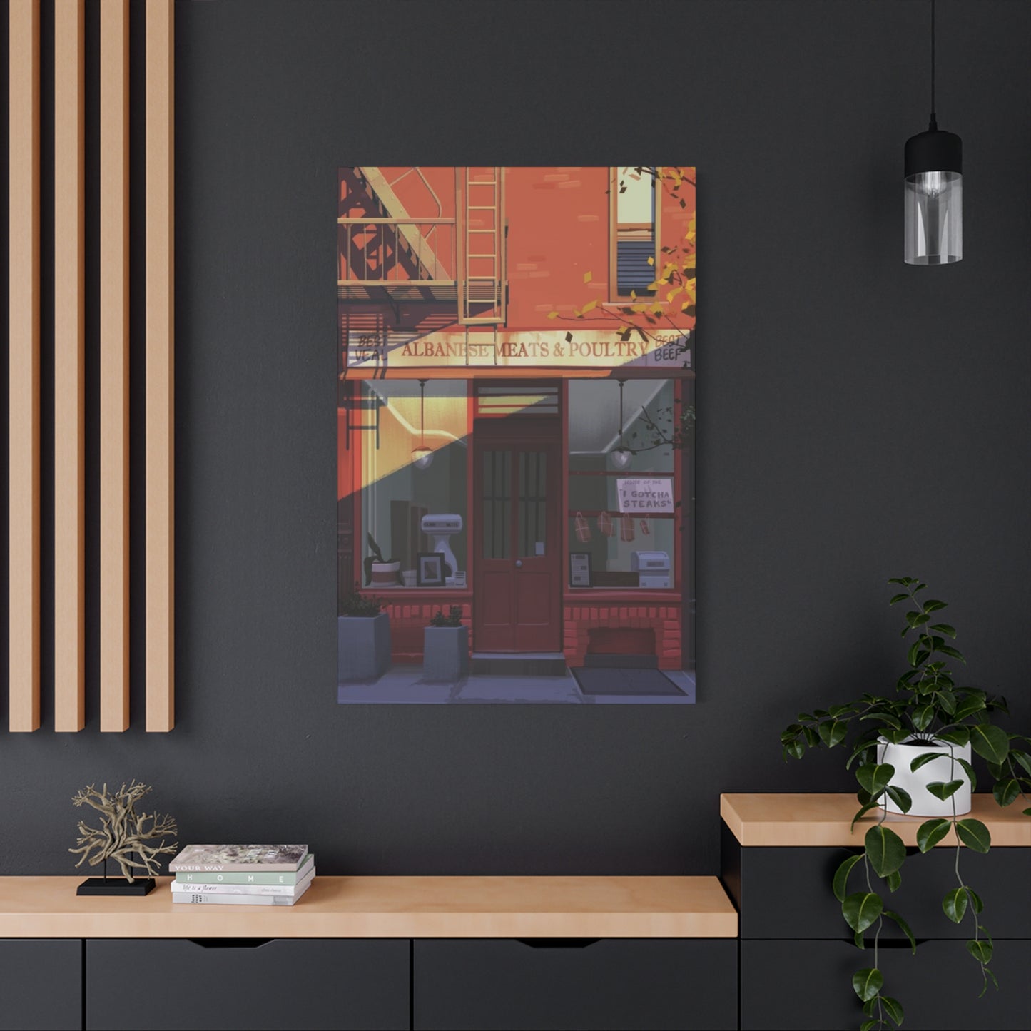 Meat Poultry Shop Of New York City Skyline Wall Art & Canvas Prints