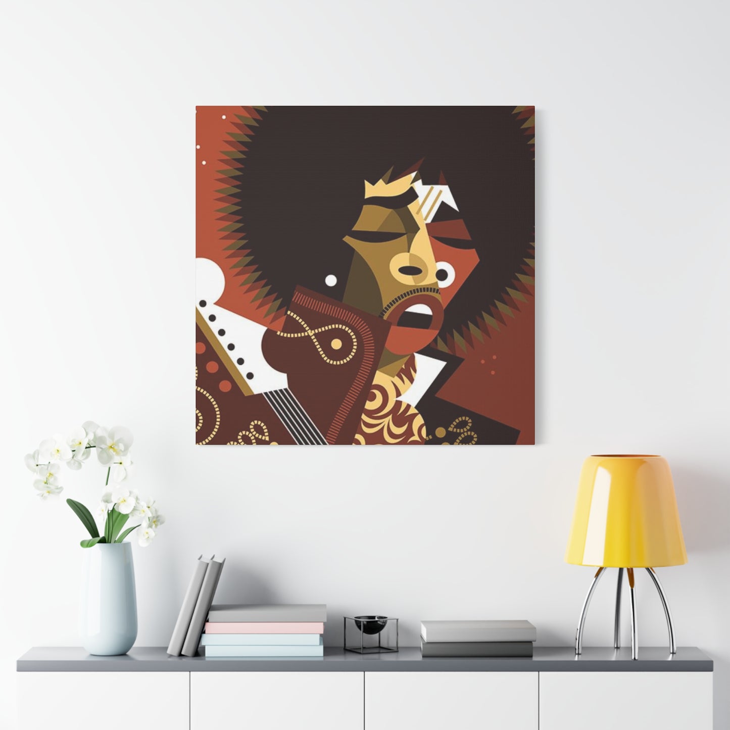 Jimi Hendrix Cartoon Poster Wall Art & Canvas Prints