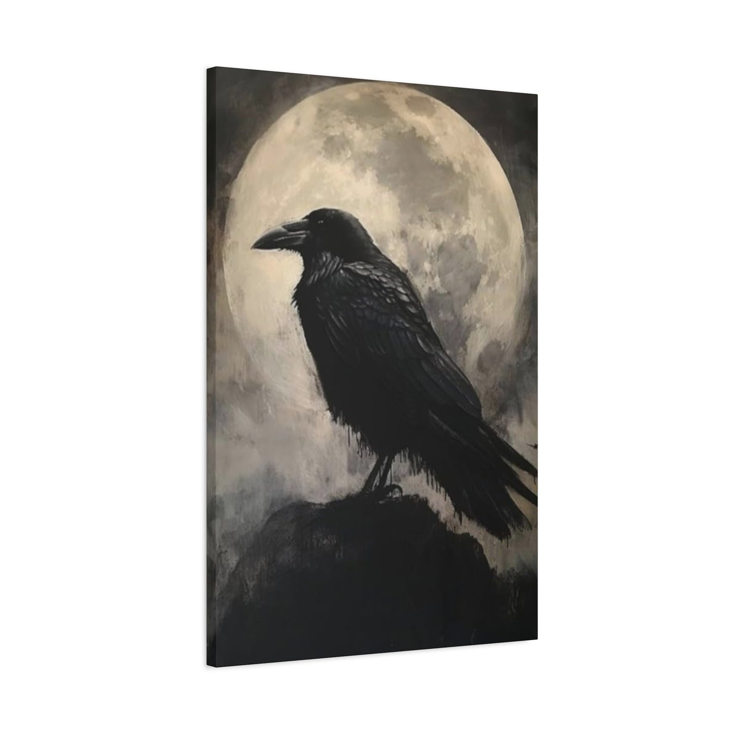 Full Moon Crow Painting Wall Art & Canvas Prints