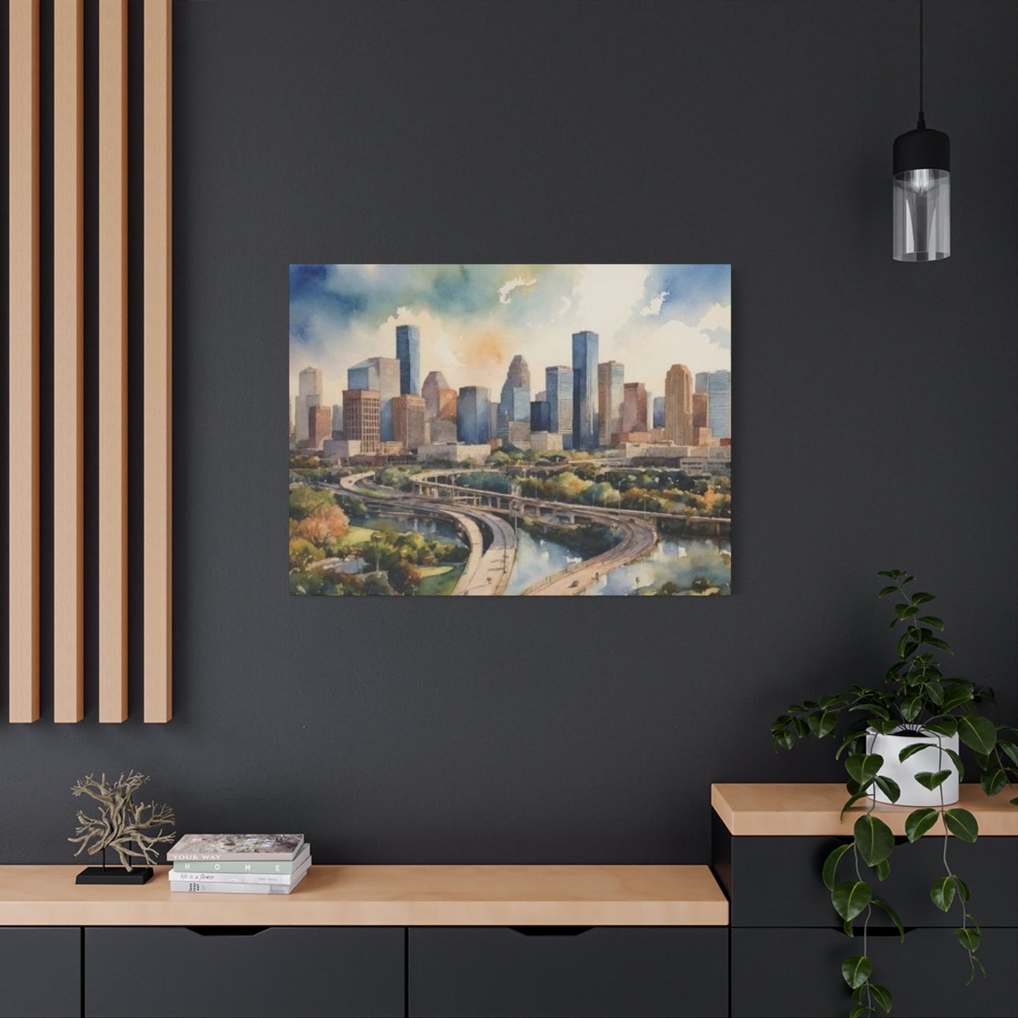 Houston Skyline Painting Wall Art & Canvas Prints