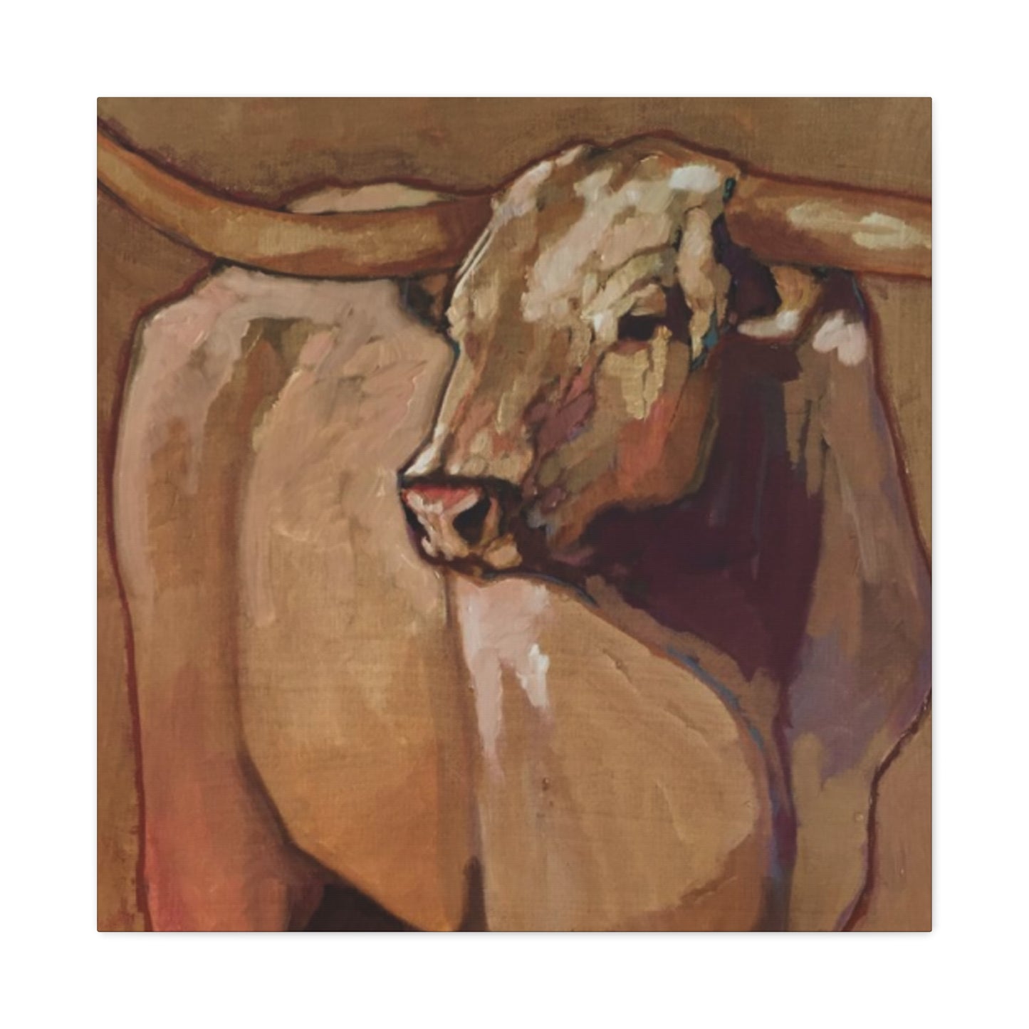 Bull Long Horn Painting Wall Art & Canvas Prints