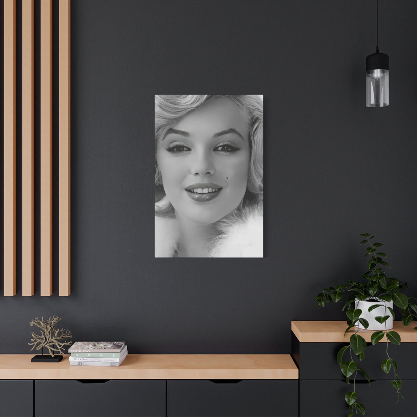 Monochrome Beautiful Face Of Marilyn Monroe Wall Art & Canvas Prints