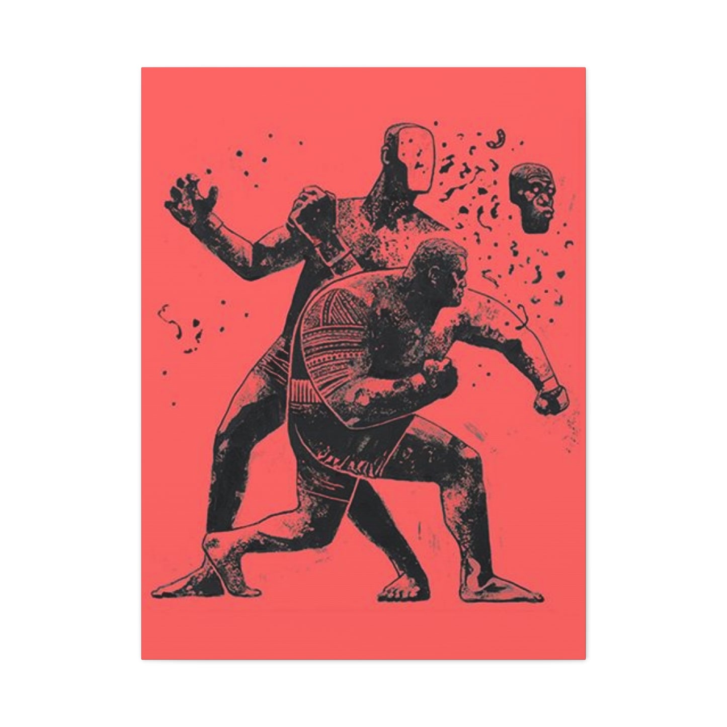 Two Men Boxing Mixed Media Wall Art & Canvas Prints