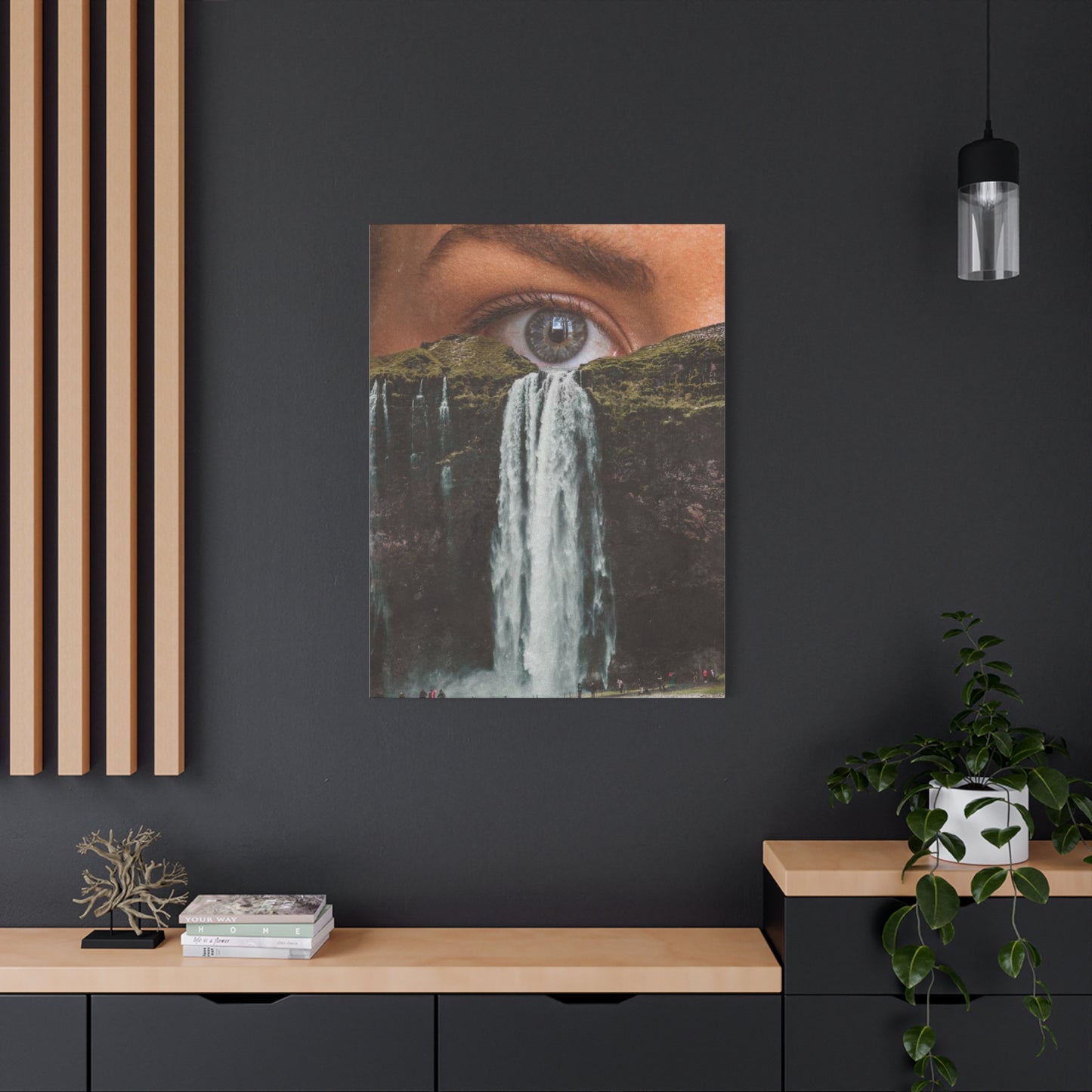 Eye Waterfall Abstract Painting Mixed Media Wall Art & Canvas Prints