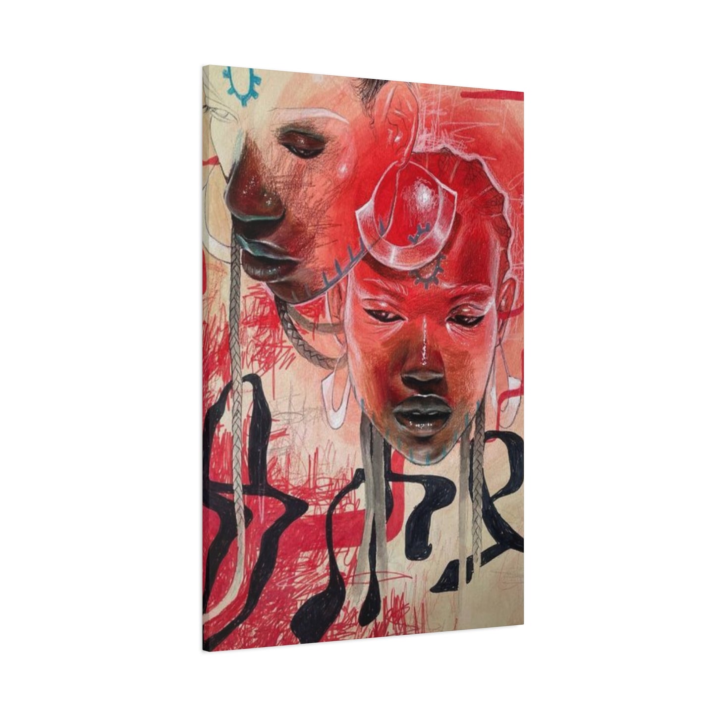 Girls Abstract Painting Mixed Media Wall Art & Canvas Prints