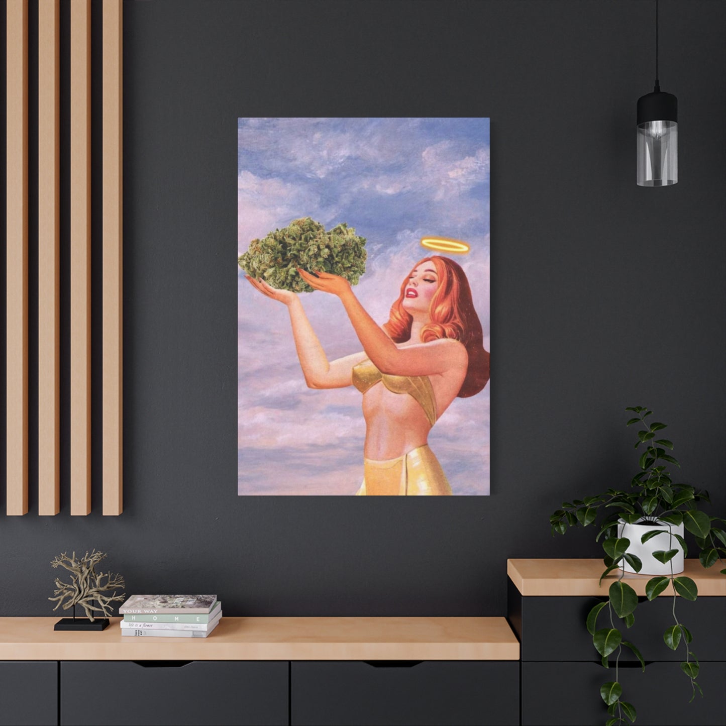 Angel With Joint Marijuana Wall Art & Canvas Prints