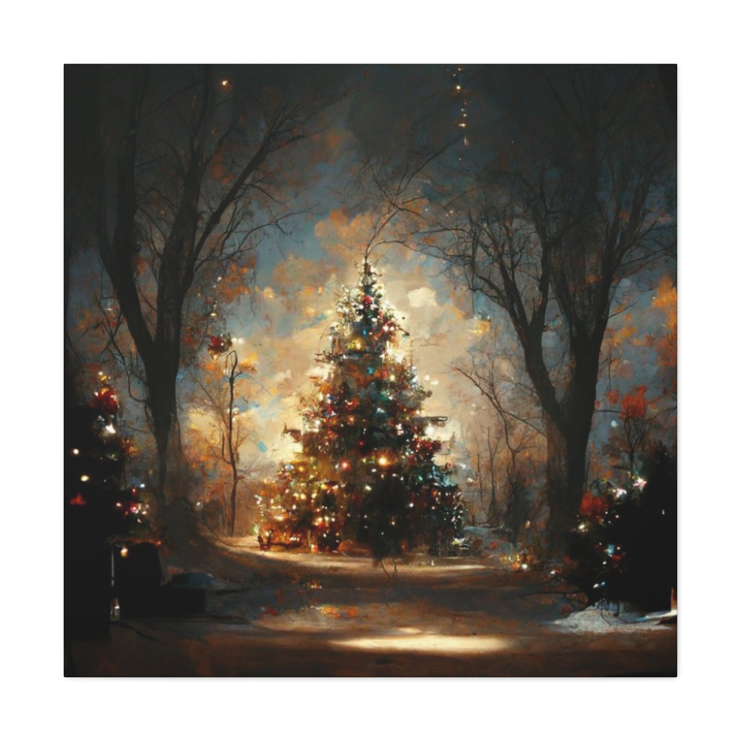 Lighted Christmas Tree Wall Art & Canvas Prints