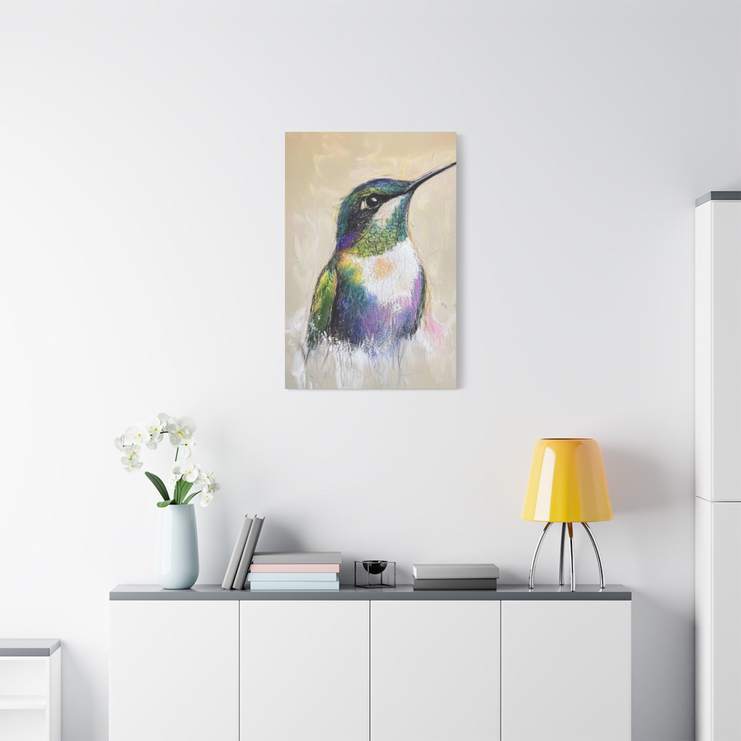 Humming Bird Candid Painting Wall Art & Canvas Prints