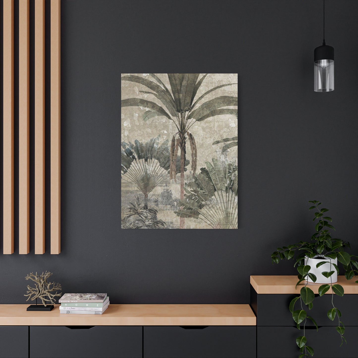 Black & White Palm Tree In Desert Wall Art & Canvas Prints