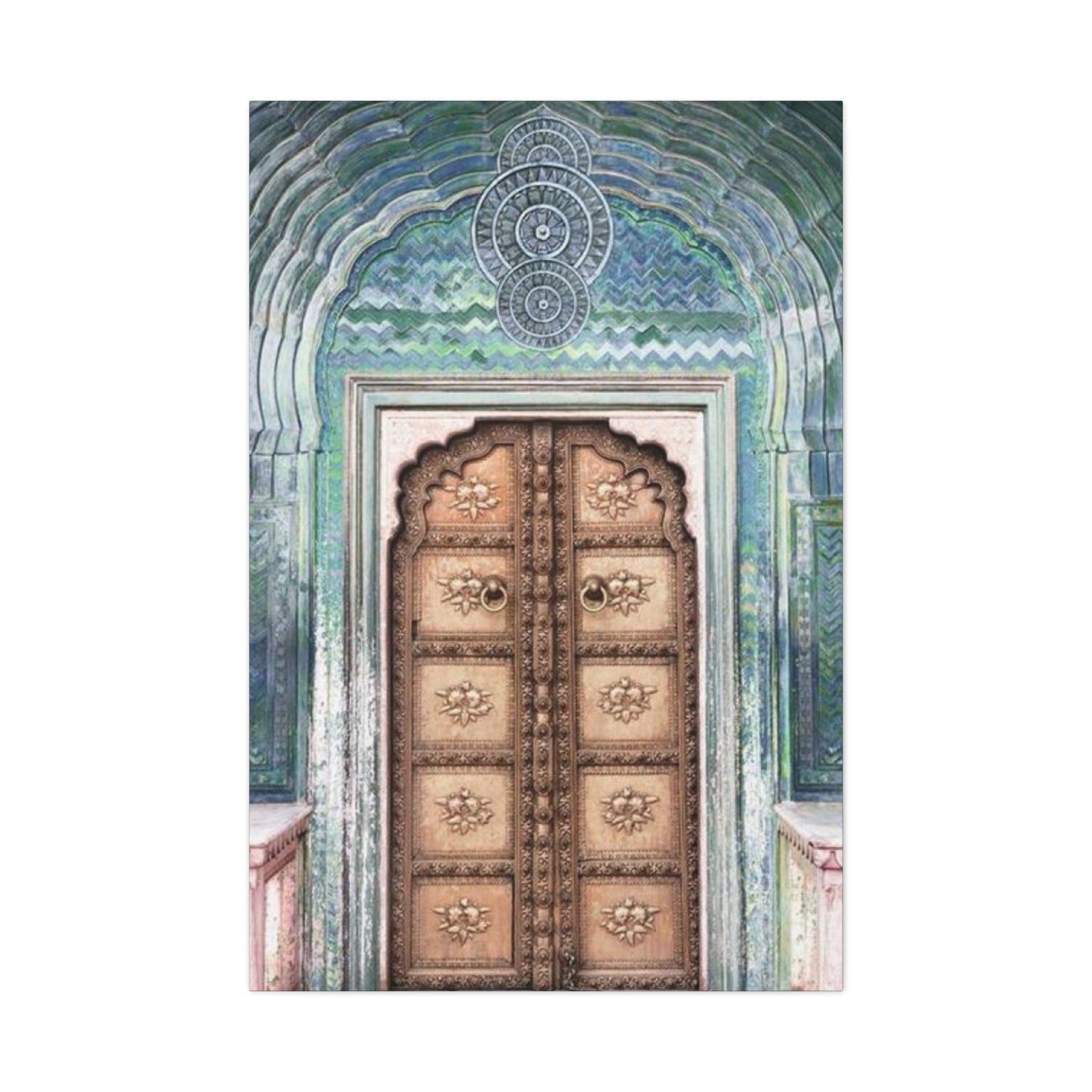 Door With Blue Accents Architecture Moroccan Wall Art & Canvas Prints