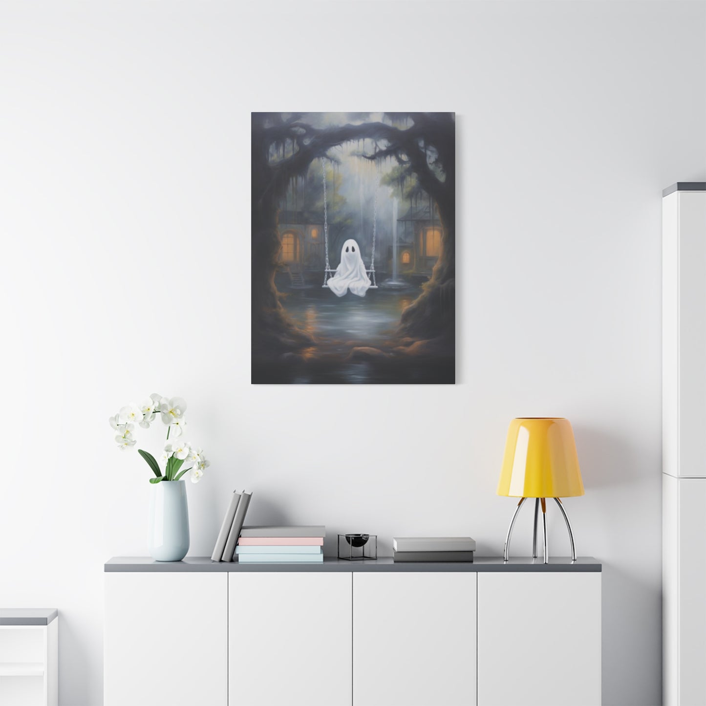 Halloween Scary Swing Painting Wall Art & Canvas Prints