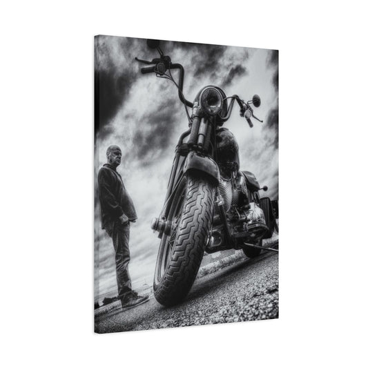 Black & White Classic Motorcycle Wall Art & Canvas Prints