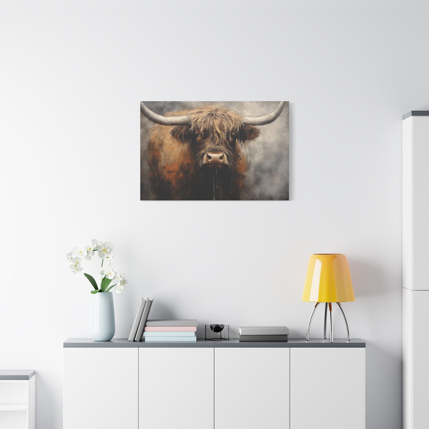 Hairy Bull Long Horns Wall Art & Canvas Prints