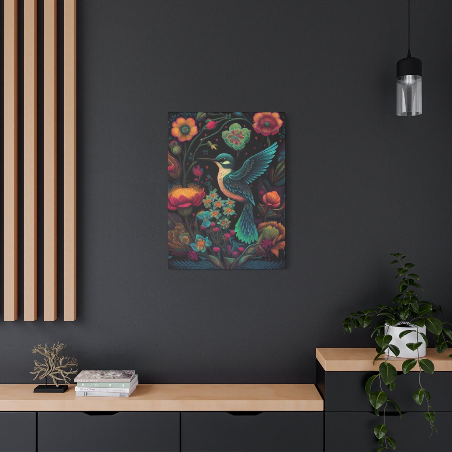 Humming Bird Closeup Painting Wall Art & Canvas Prints