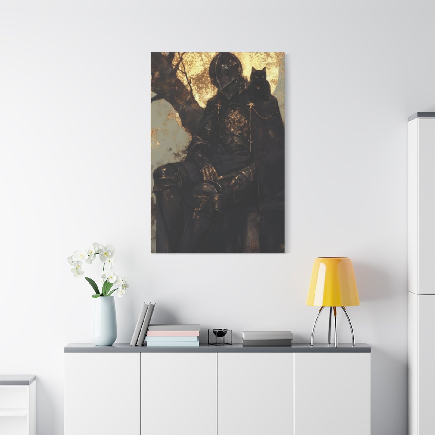 Warrior with Black Cat Wall Art & Canvas Prints