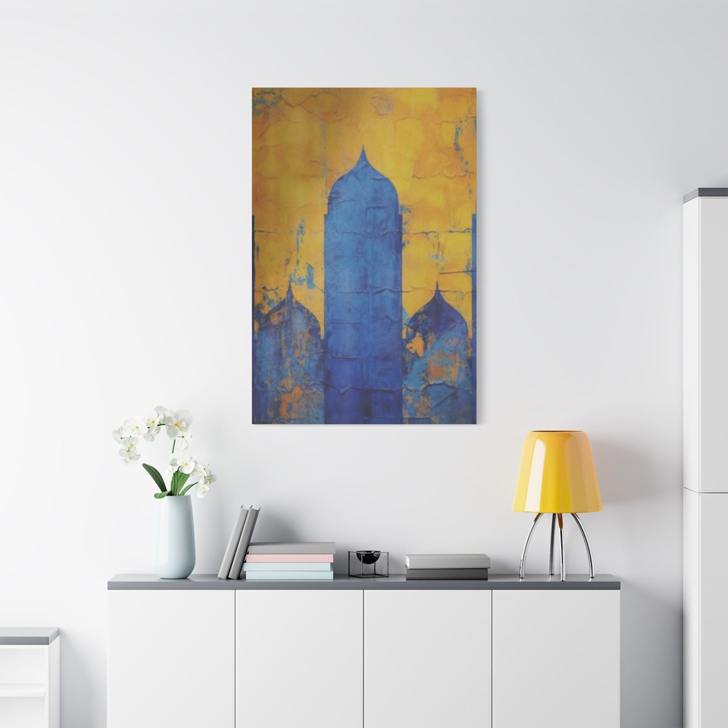 Blue & Yellow Architecture in Moroccan Wall Art & Canvas Prints