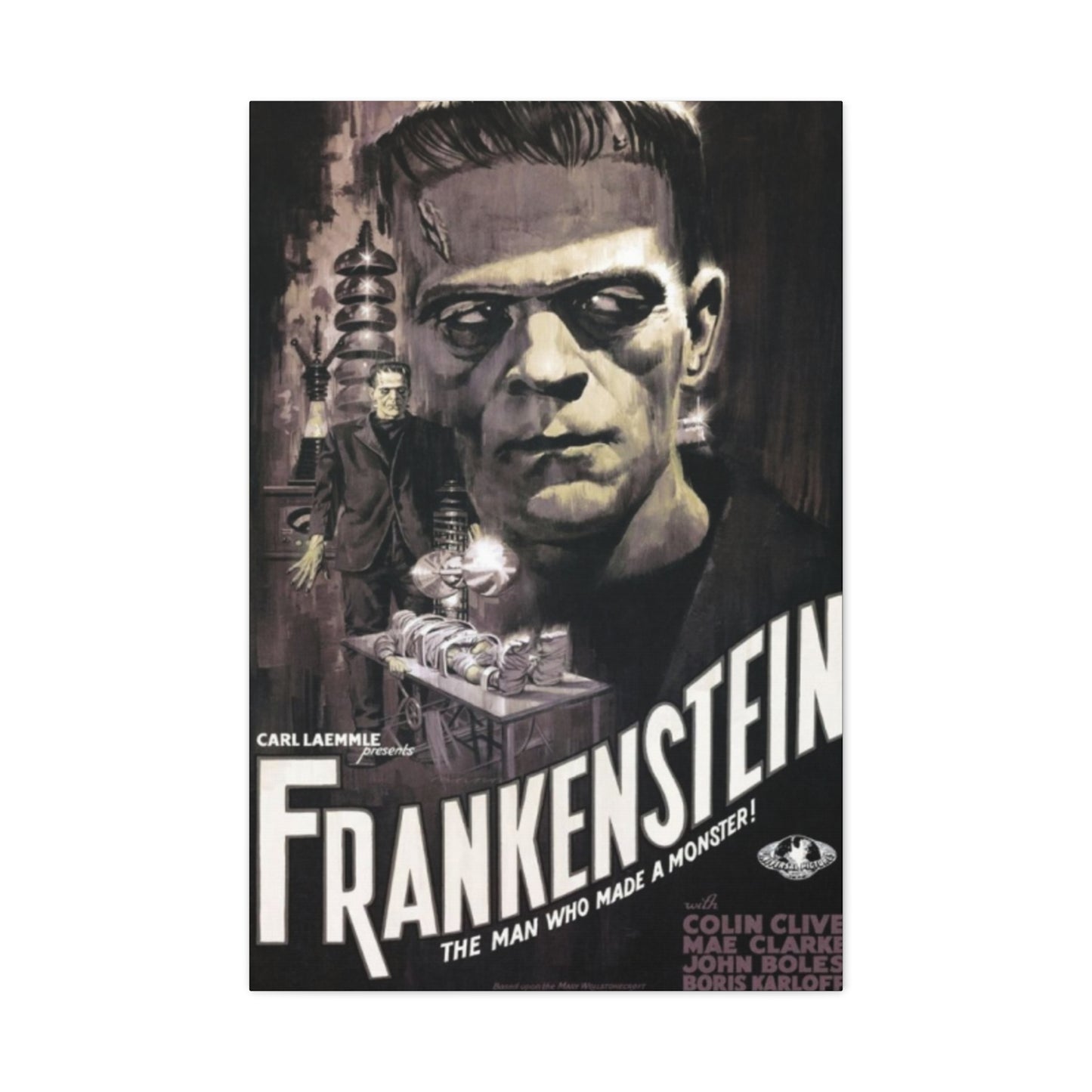 Frankenstein Horror Movie Poster Wall Art & Canvas Prints