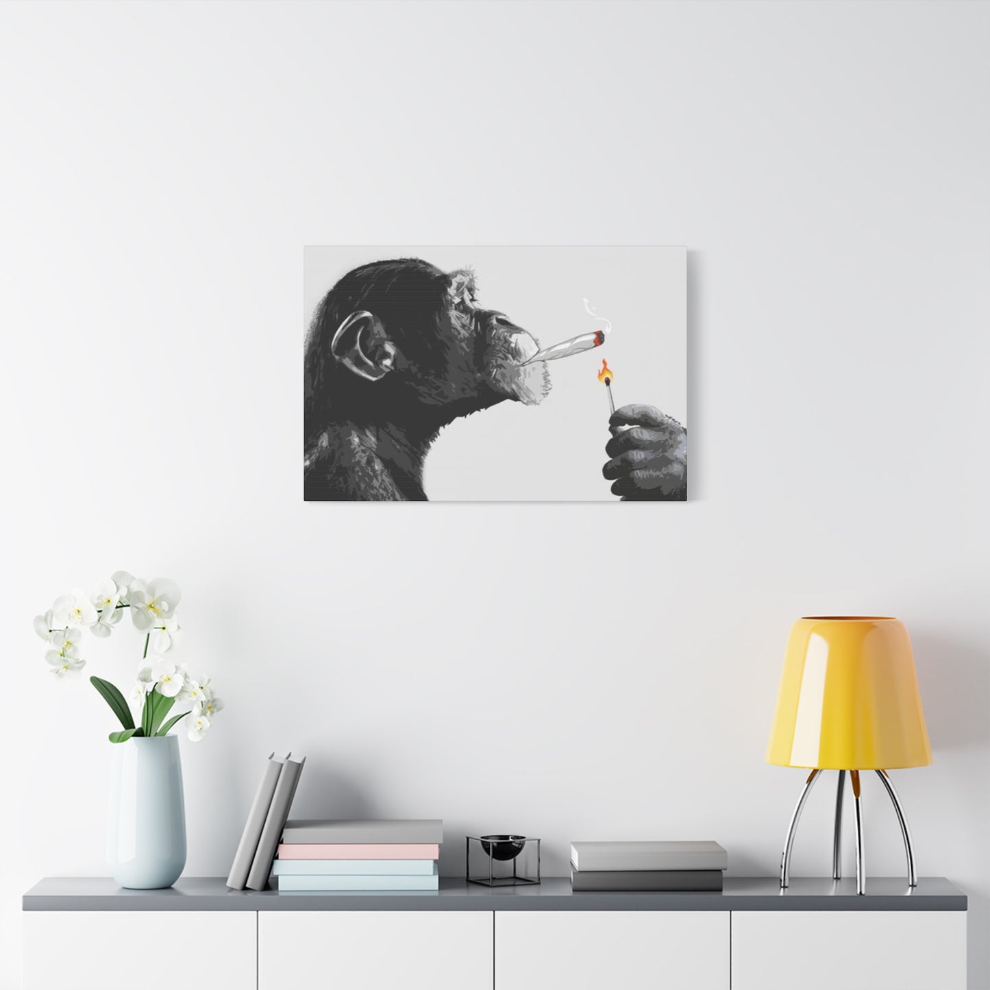 Chimpanzee Smoking Wall Art & Canvas Prints