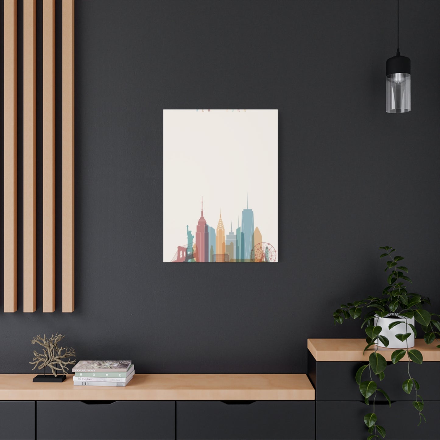 Minimalist City Skyline Poster NYC Skyline Wall Art & Canvas Prints