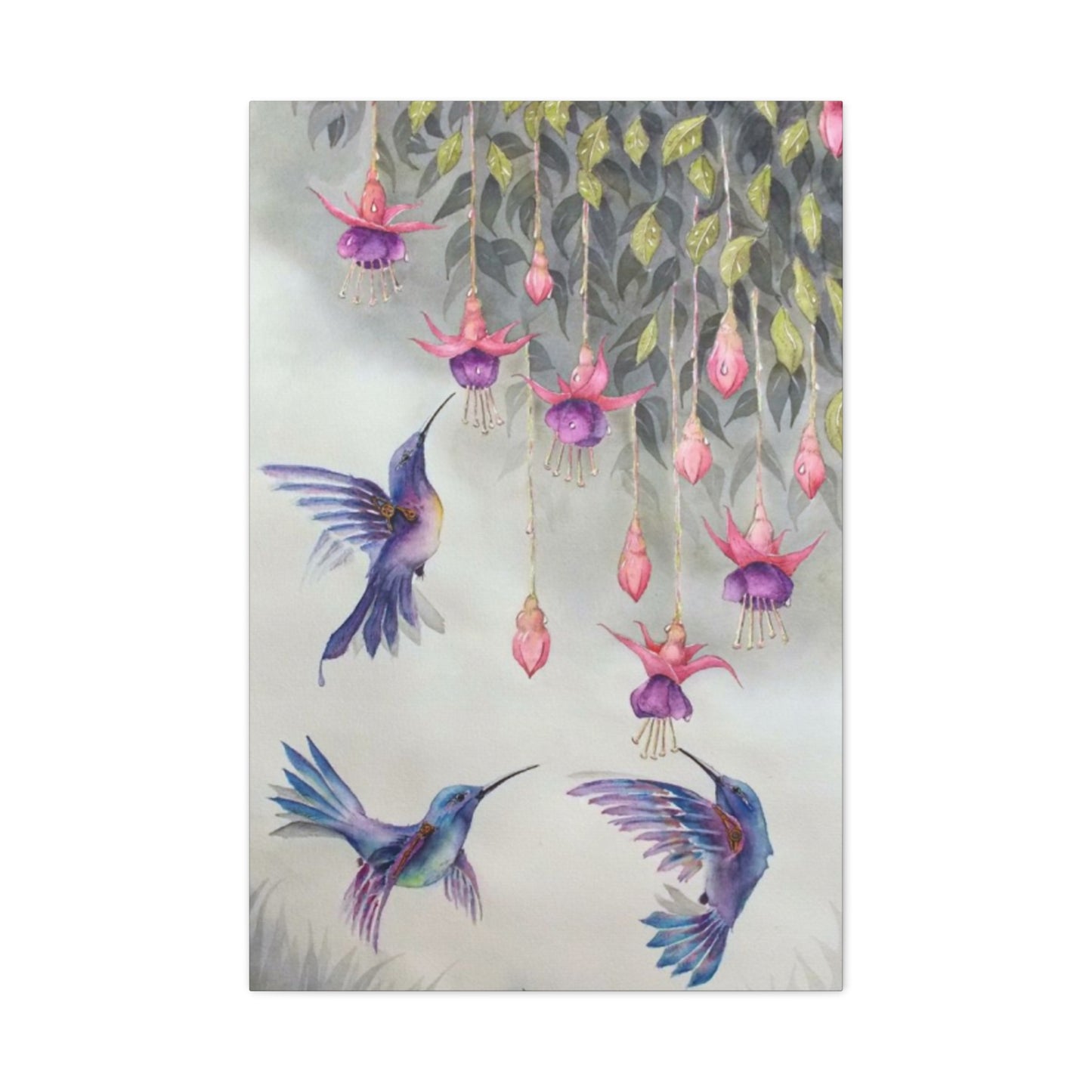 Humming Bird Trio Painting Wall Art & Canvas Prints