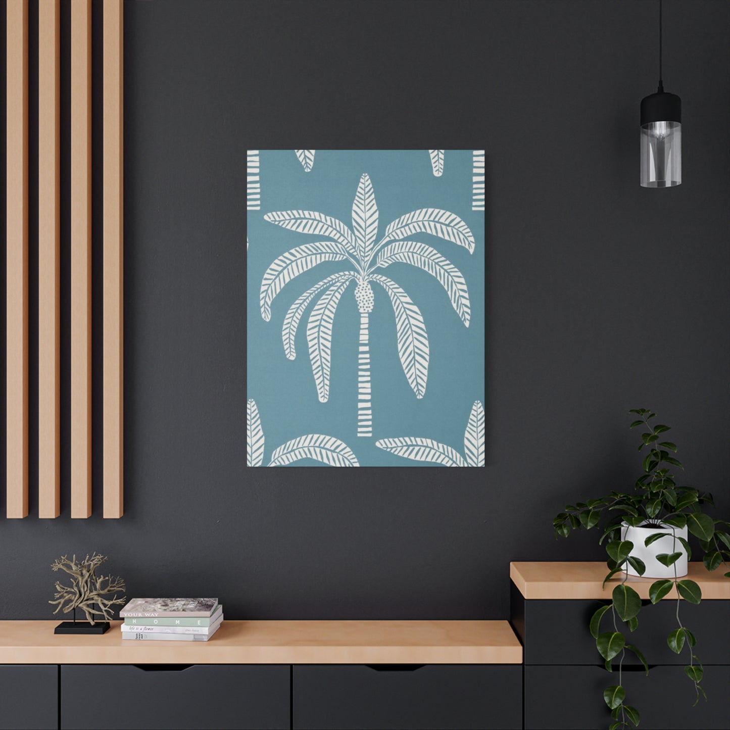 Blue Poster Of Palm Tree Wall Art & Canvas Prints