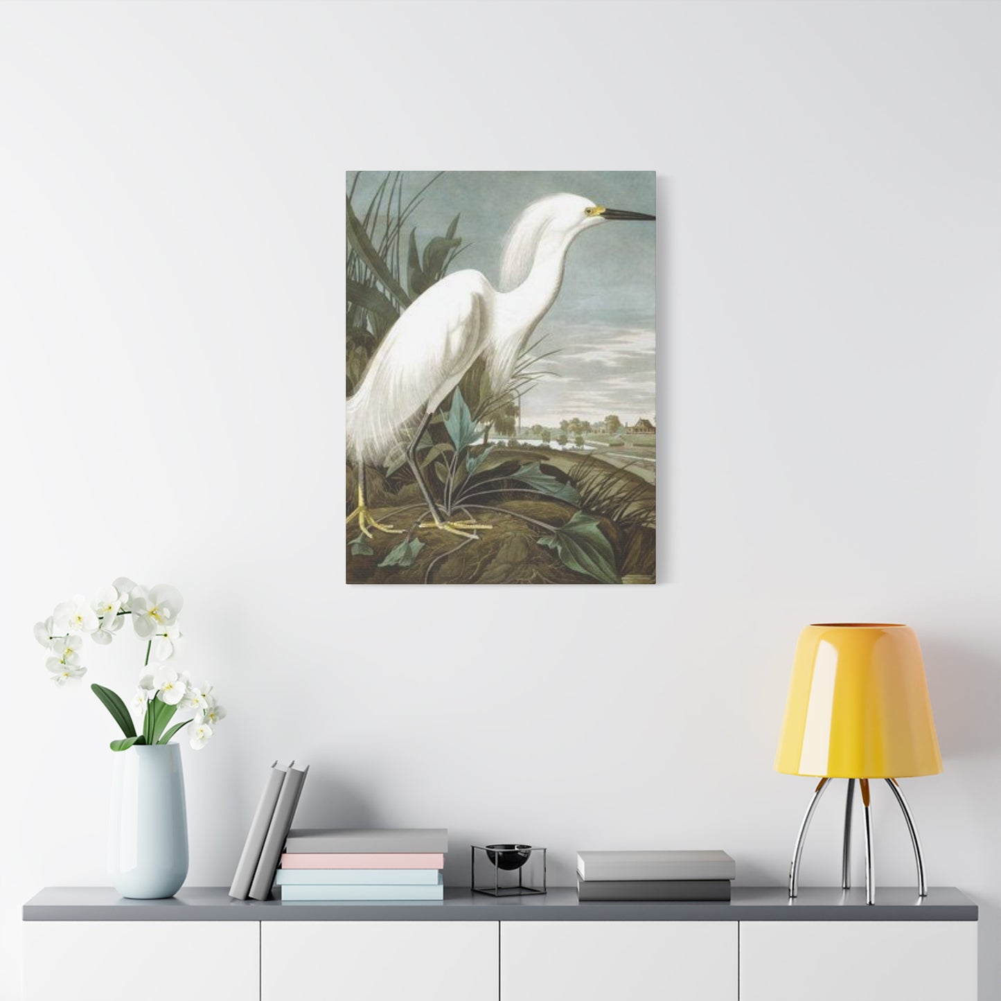 Long Beak White Heron Wall Art & Canvas Prints