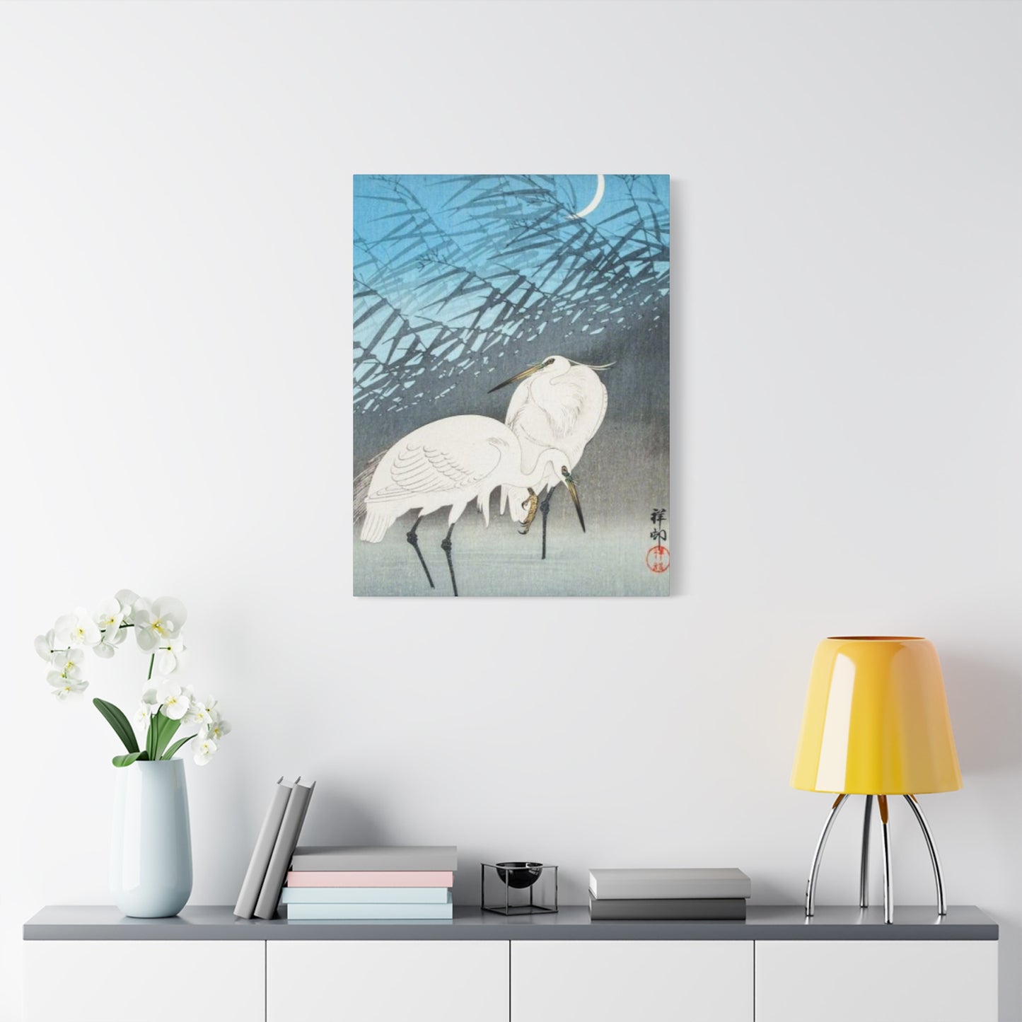 Herons & Moon Wall Art & Canvas Prints