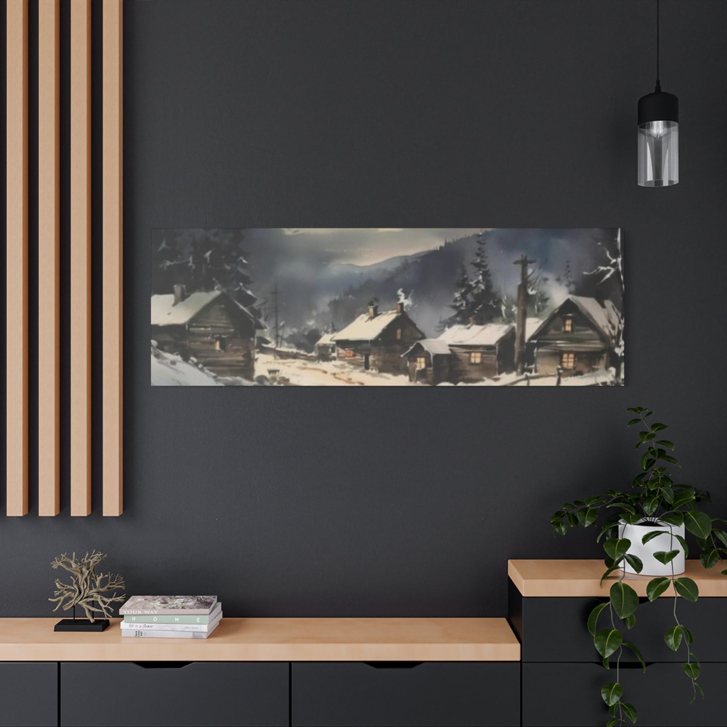 Hut In Snowy Mountain Panoramas Wall Art & Canvas Prints