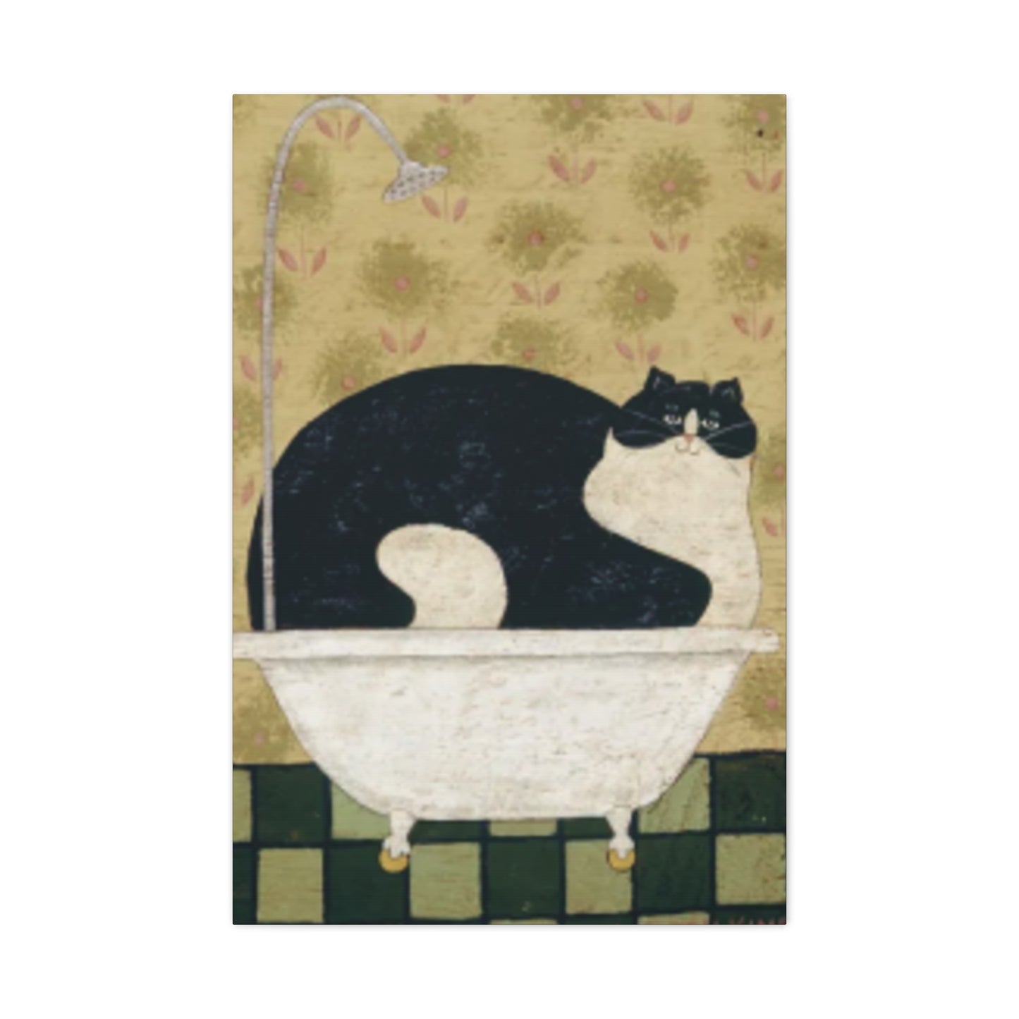 Fat Cat Taking A Bathe Kimble Warren Wall Art & Canvas Prints