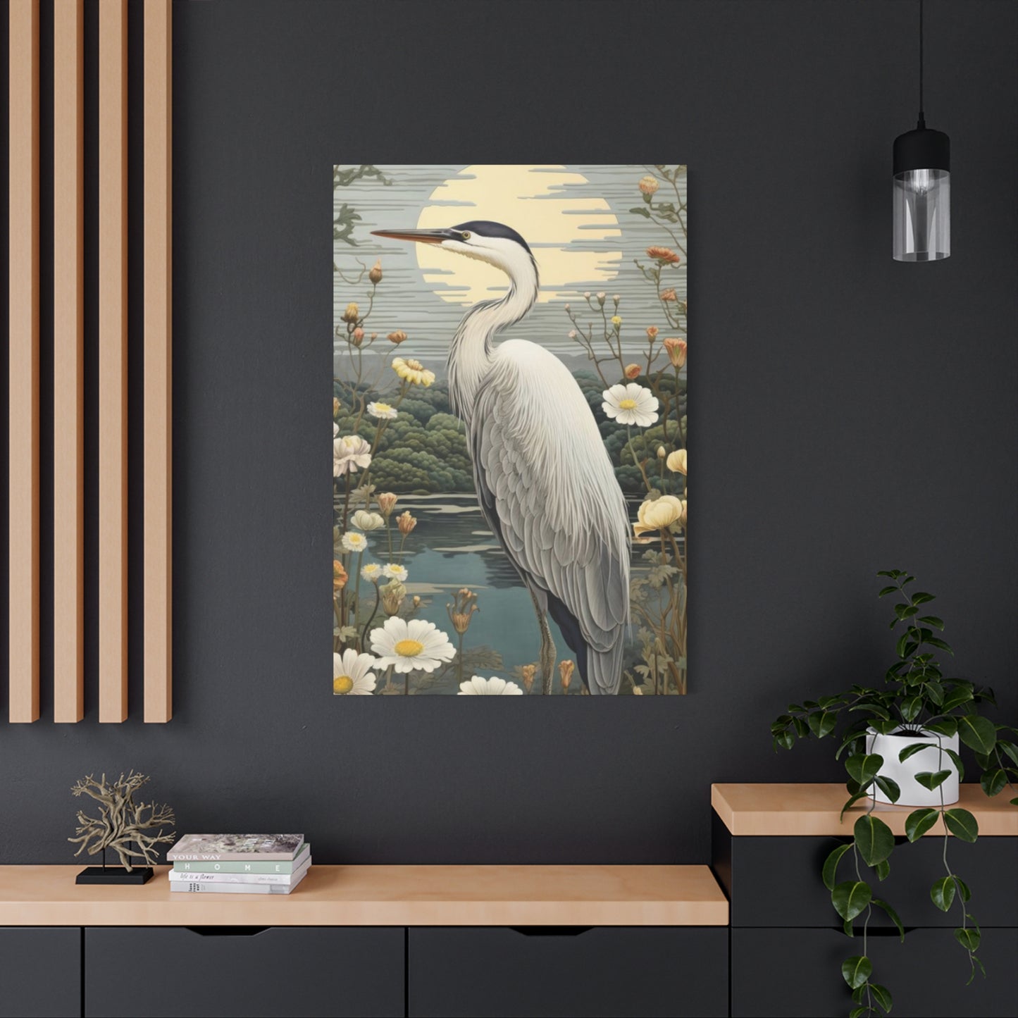 Herons With Flower Wall Art & Canvas Prints