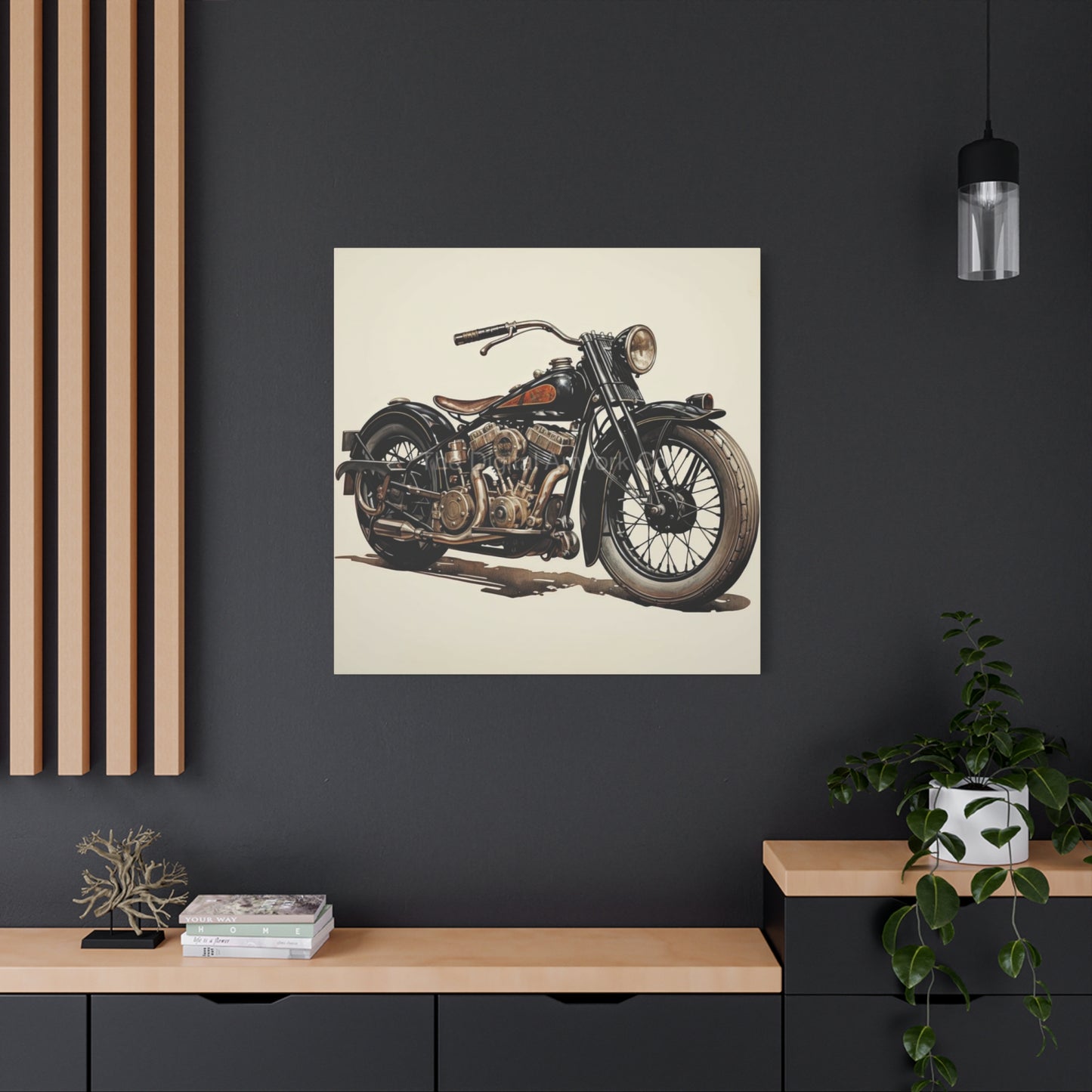 Twin Cylinder Classic Motorcycle Wall Art & Canvas Prints