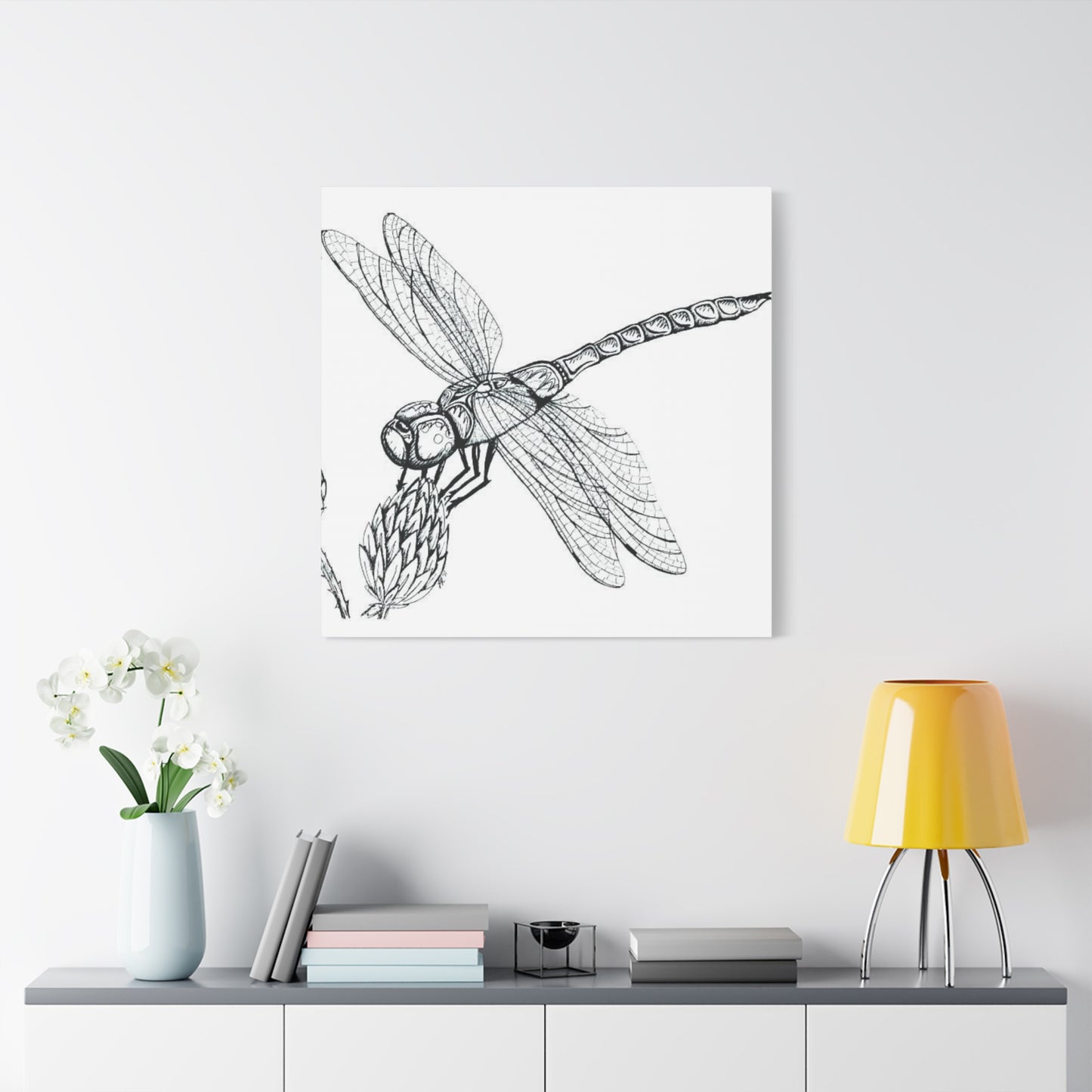 Black & White Dragonfly Wall Art & Canvas Prints