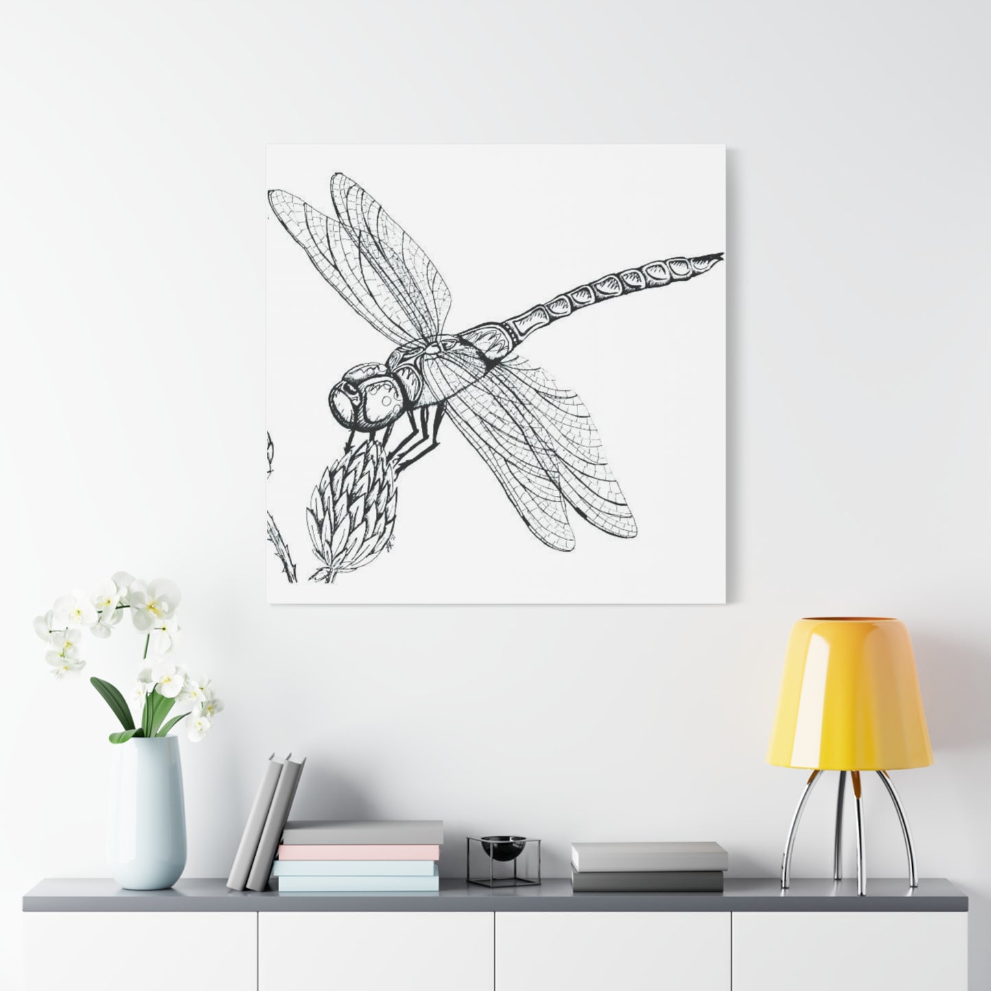 Black & White Dragonfly Wall Art & Canvas Prints