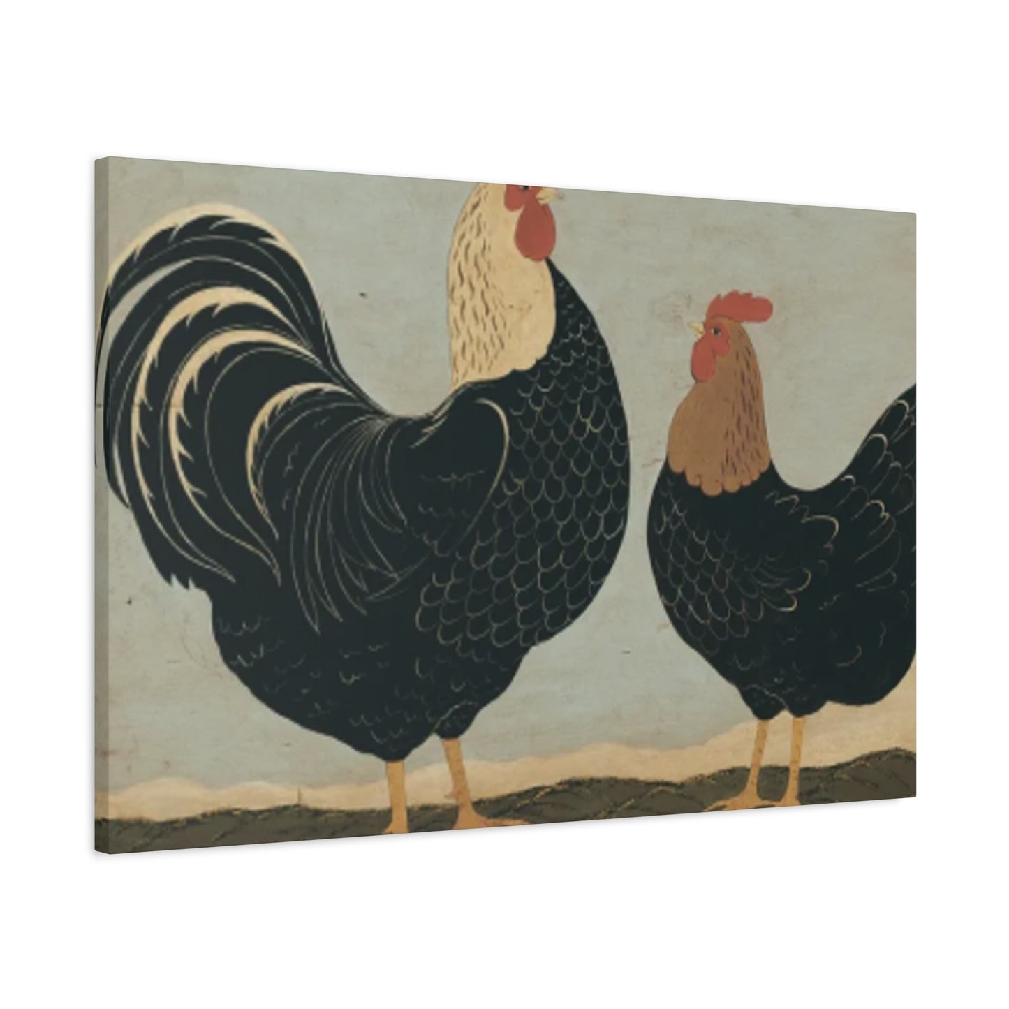 Chicken Couple Kimble Warren Wall Art & Canvas Prints