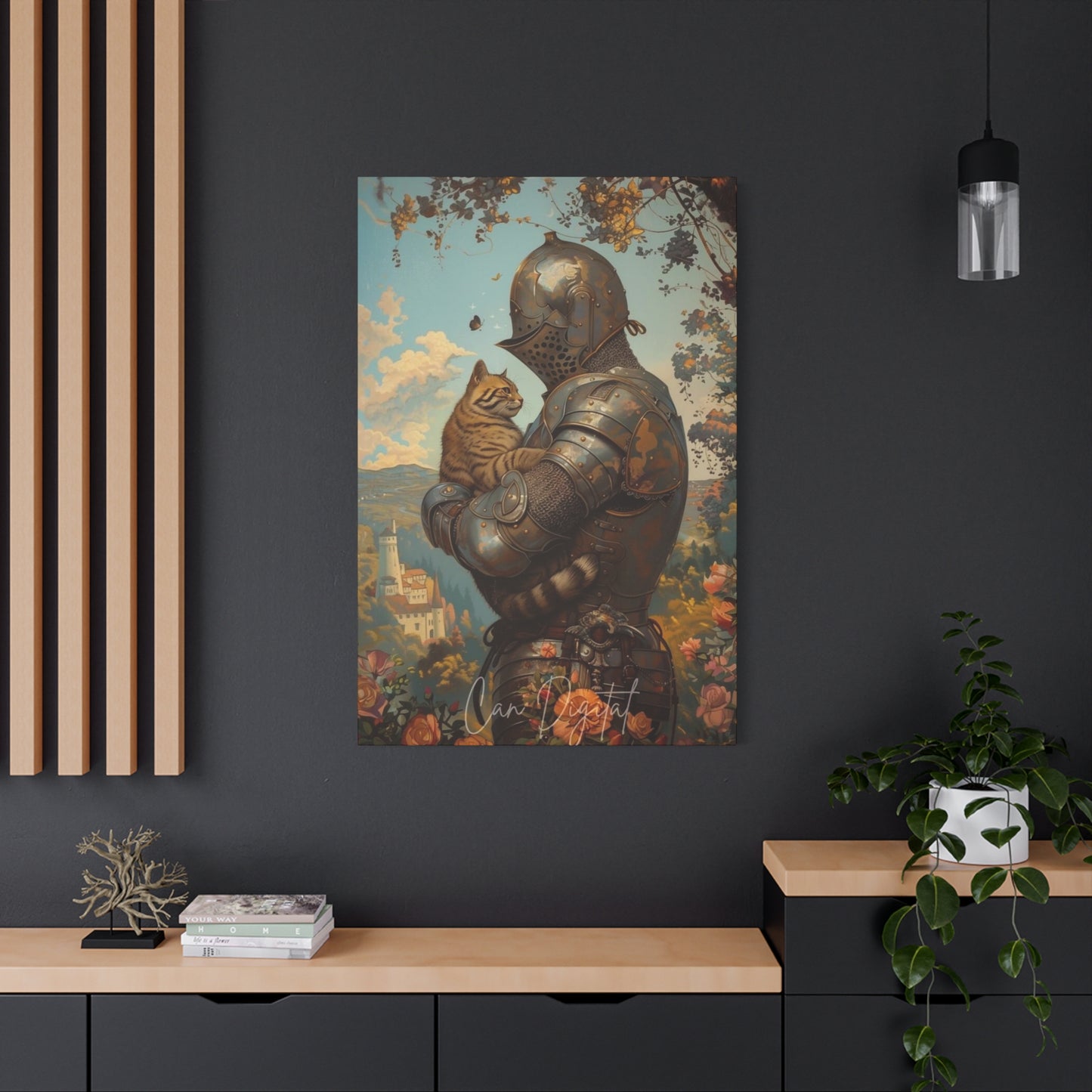 Warrior with Cat Wall Art & Canvas Prints