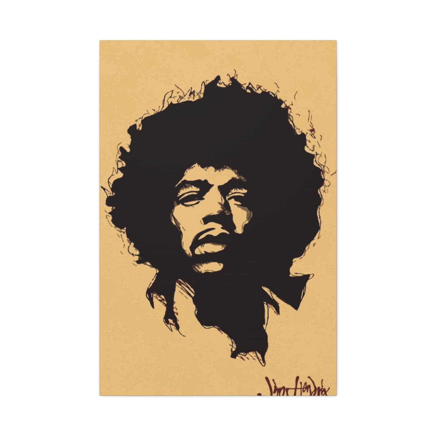 Jimi Hendrix Brown Poster Wall Art & Canvas Prints