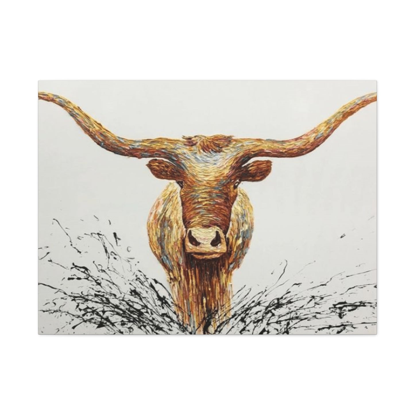 Bull Long Horns Drawing Wall Art & Canvas Prints