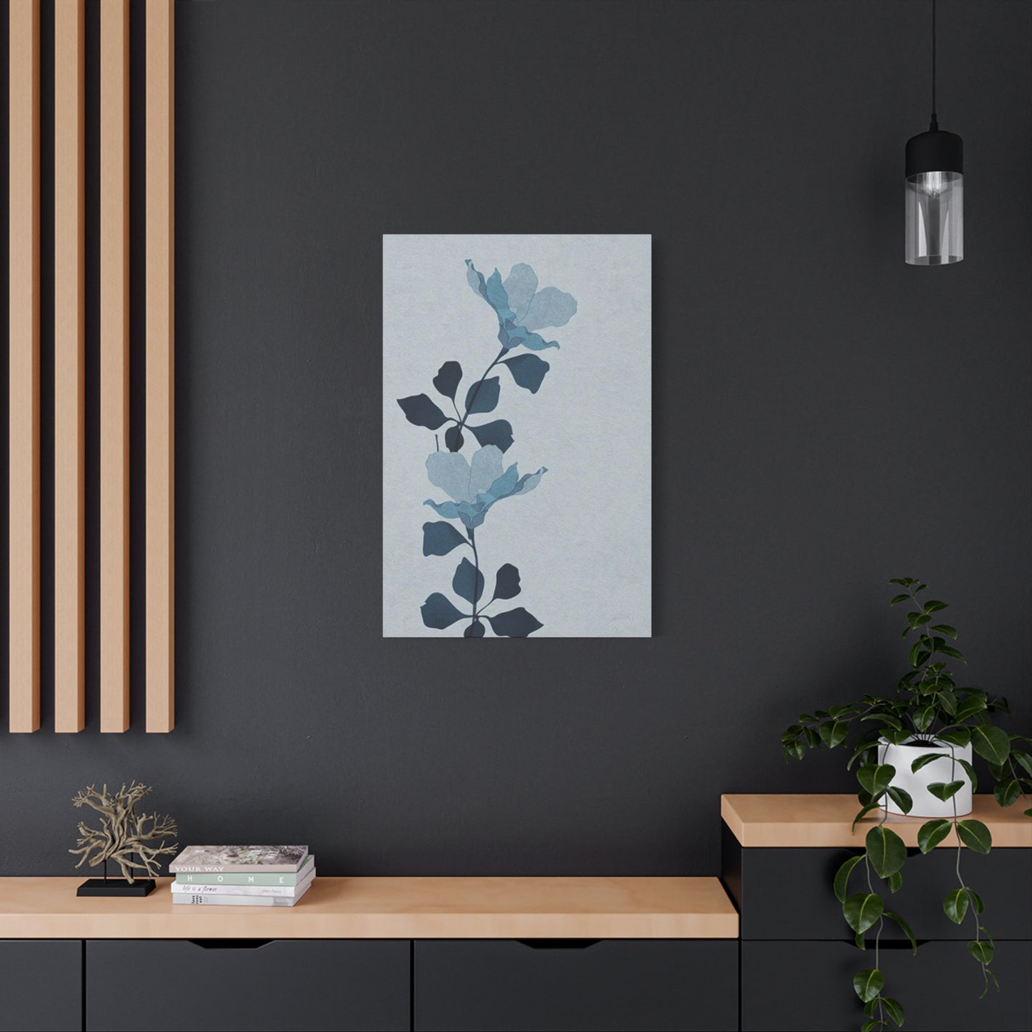 Blue Leaves Entryway Wall Art & Canvas Prints